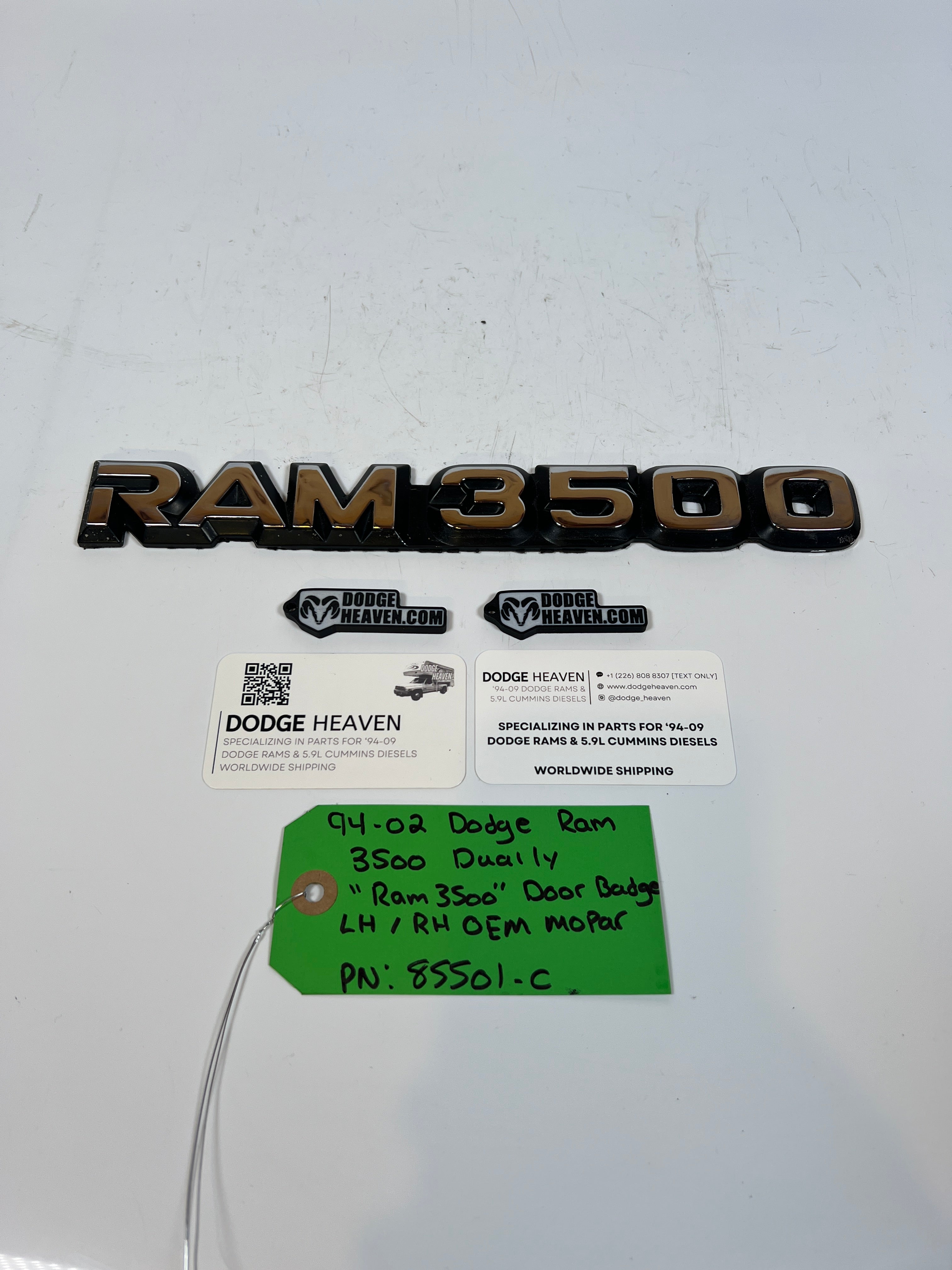 1994-2002 Dodge Ram 3500 "Ram 3500" Door Badge LH or RH
