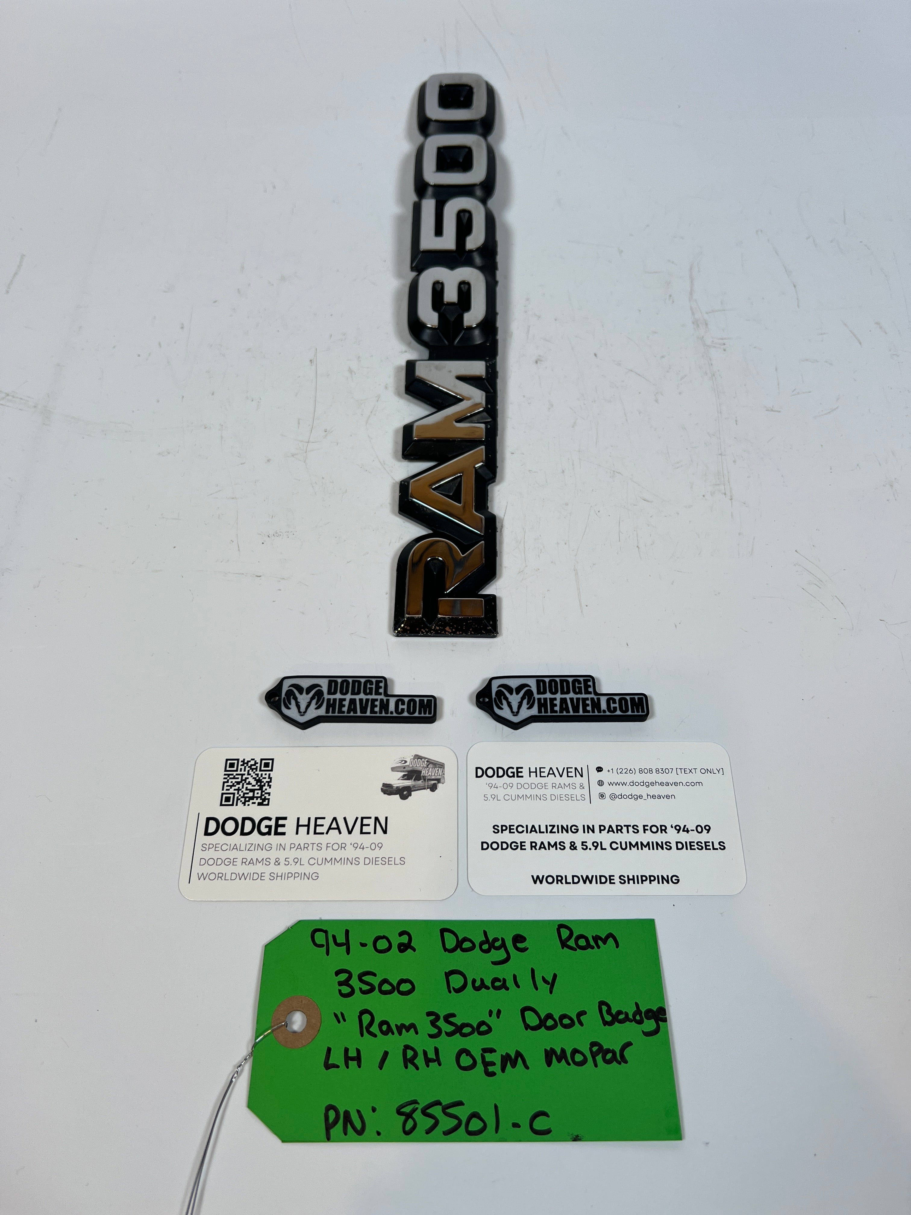 1994-2002 Dodge Ram 3500 "Ram 3500" Door Badge LH or RH