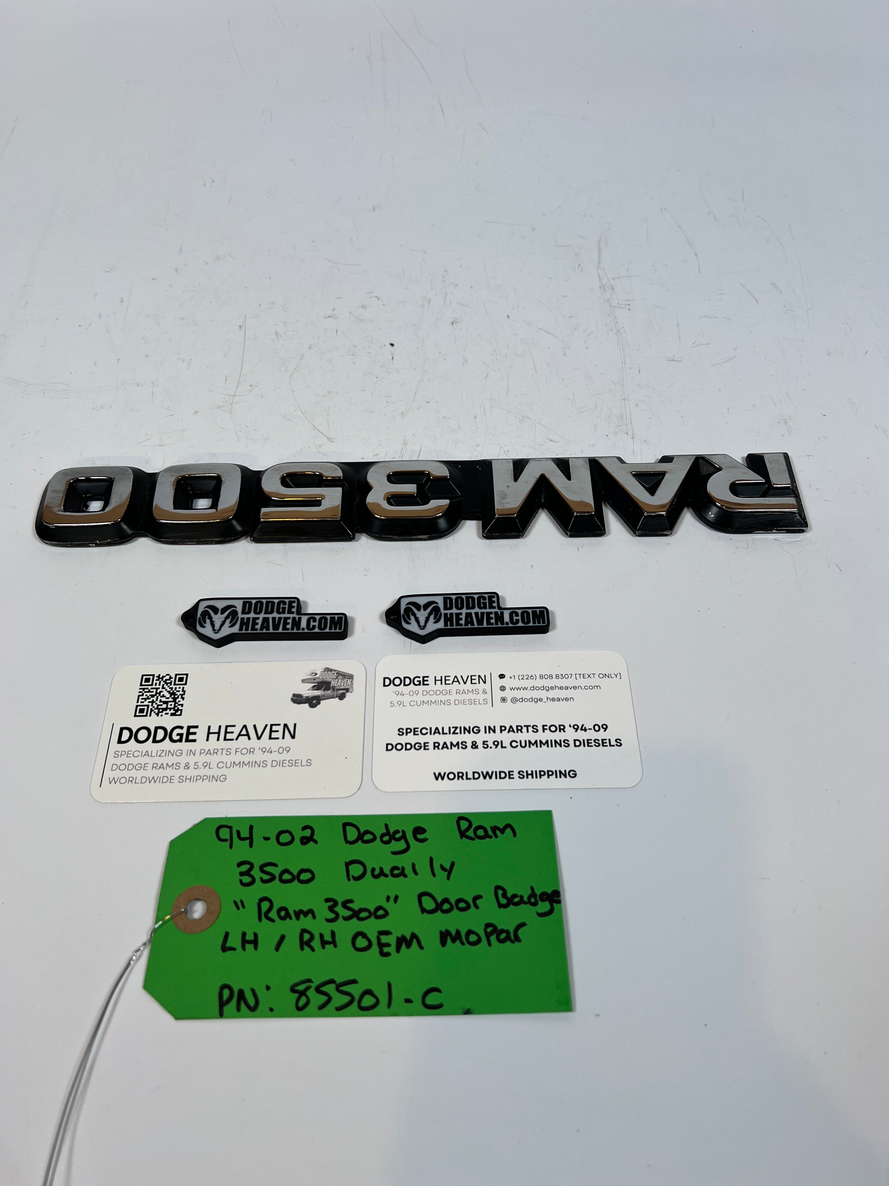 1994-2002 Dodge Ram 3500 "Ram 3500" Door Badge LH or RH