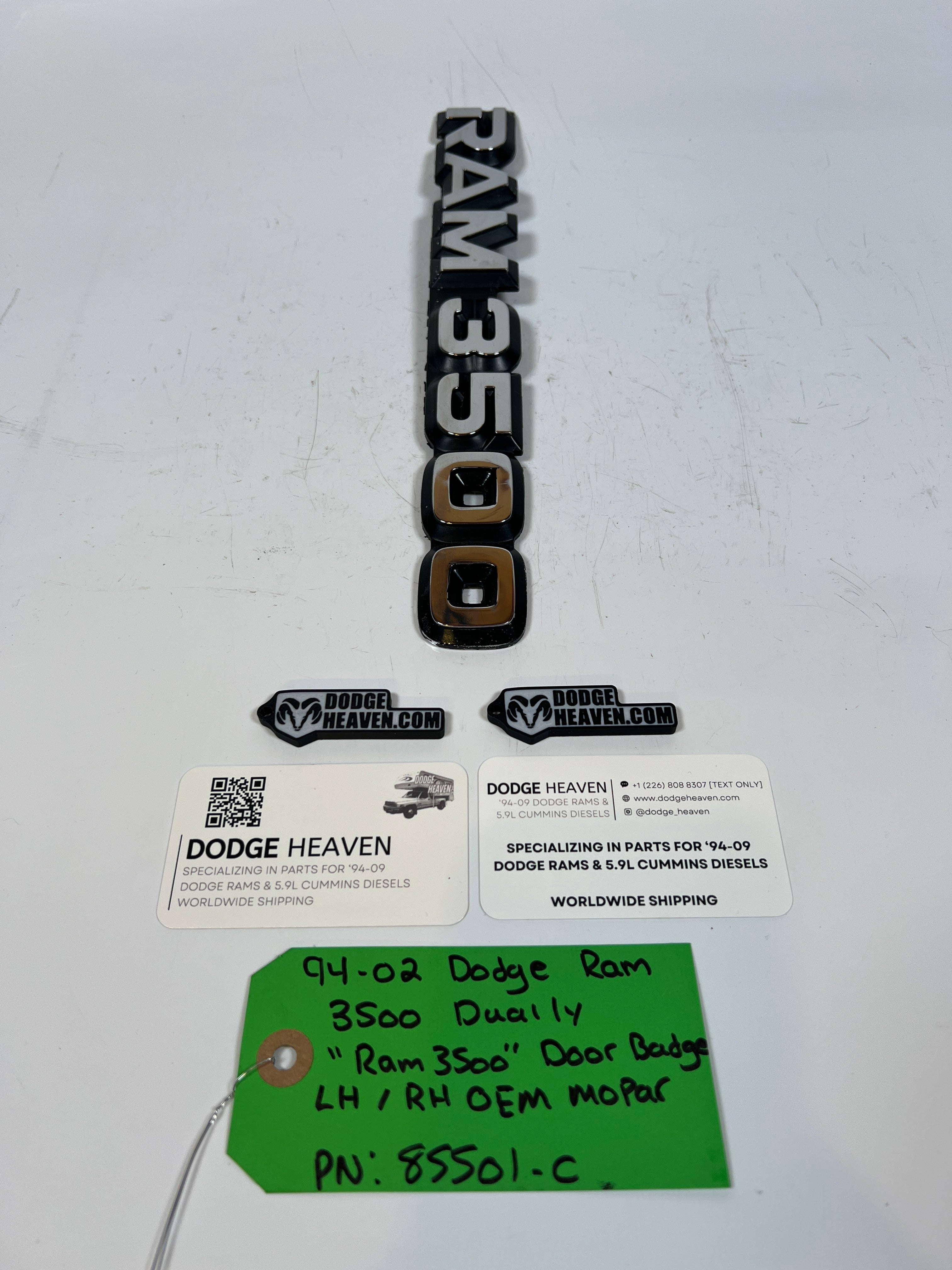 1994-2002 Dodge Ram 3500 "Ram 3500" Door Badge LH or RH