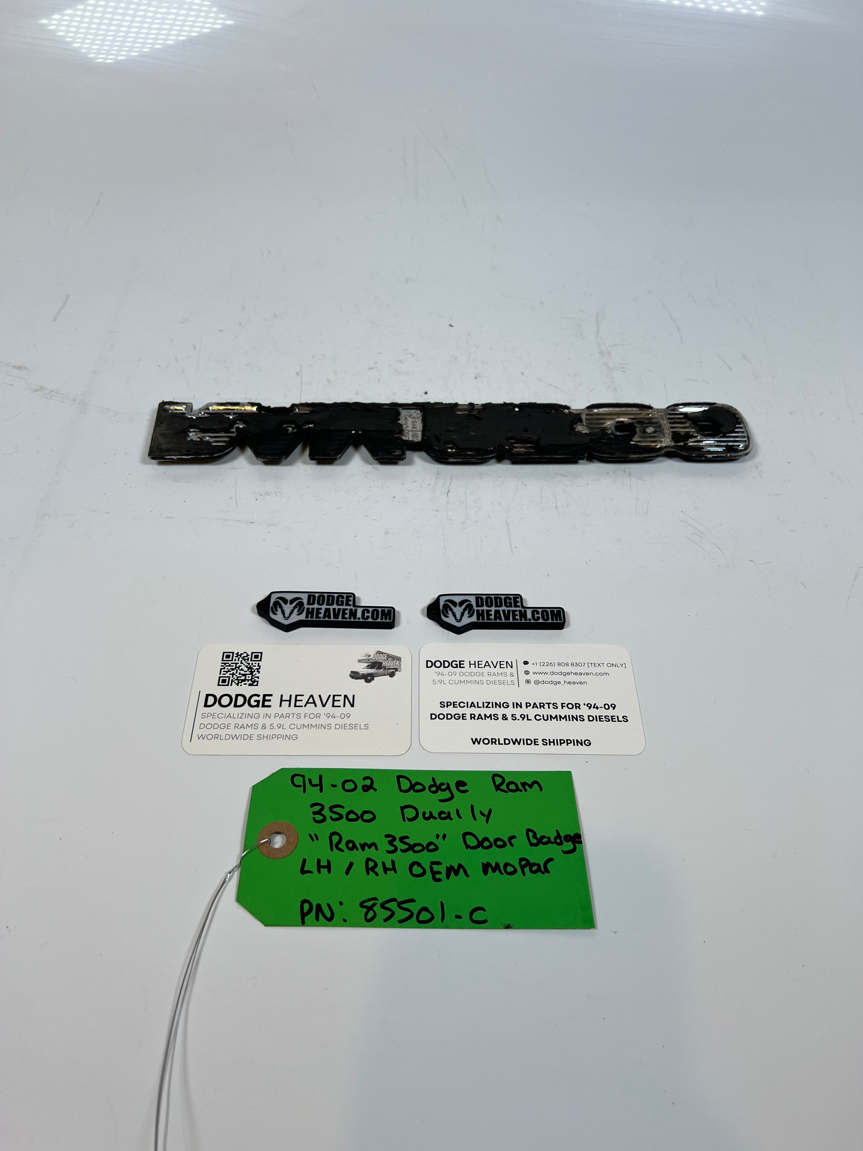 1994-2002 Dodge Ram 3500 "Ram 3500" Door Badge LH or RH