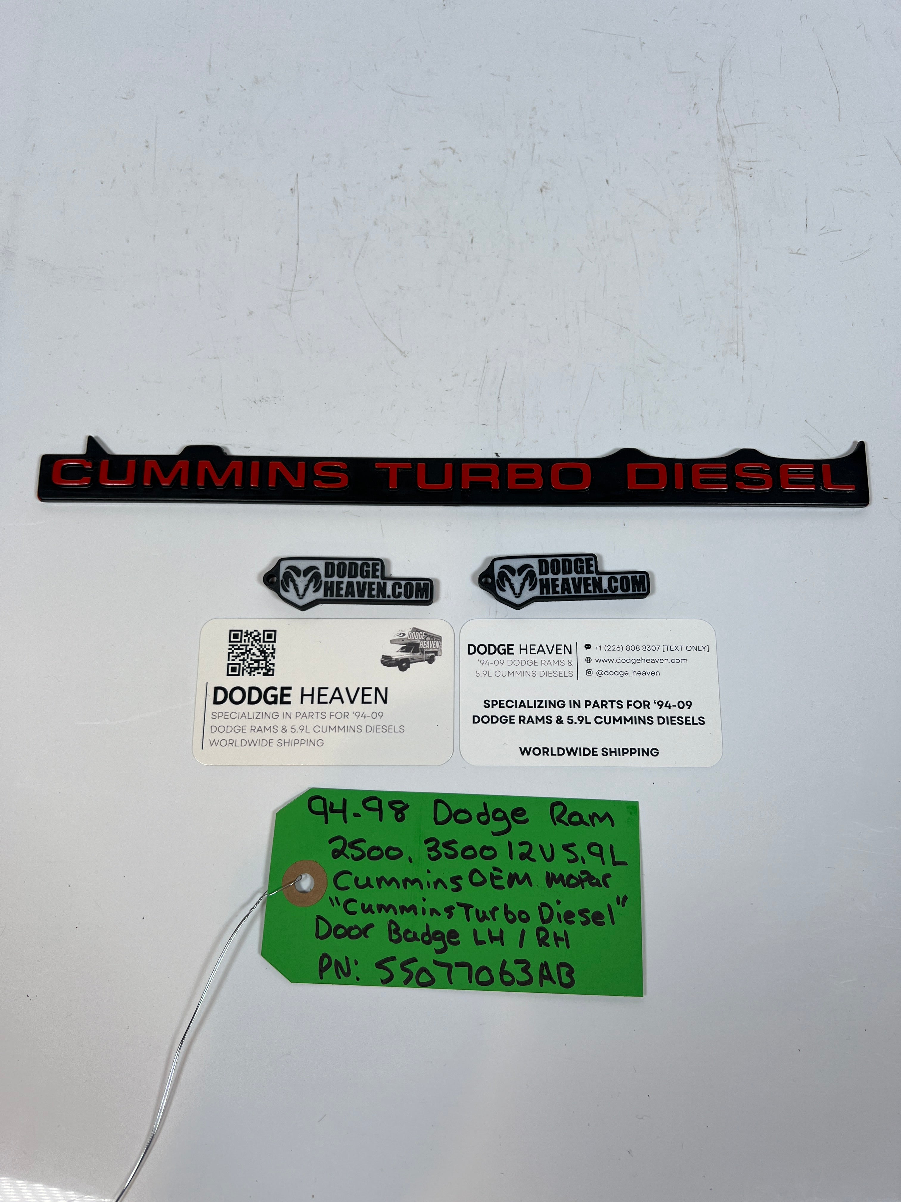1994-1998 Dodge Ram 2500 3500 12 Valve 5.9L Cummins Door Badge