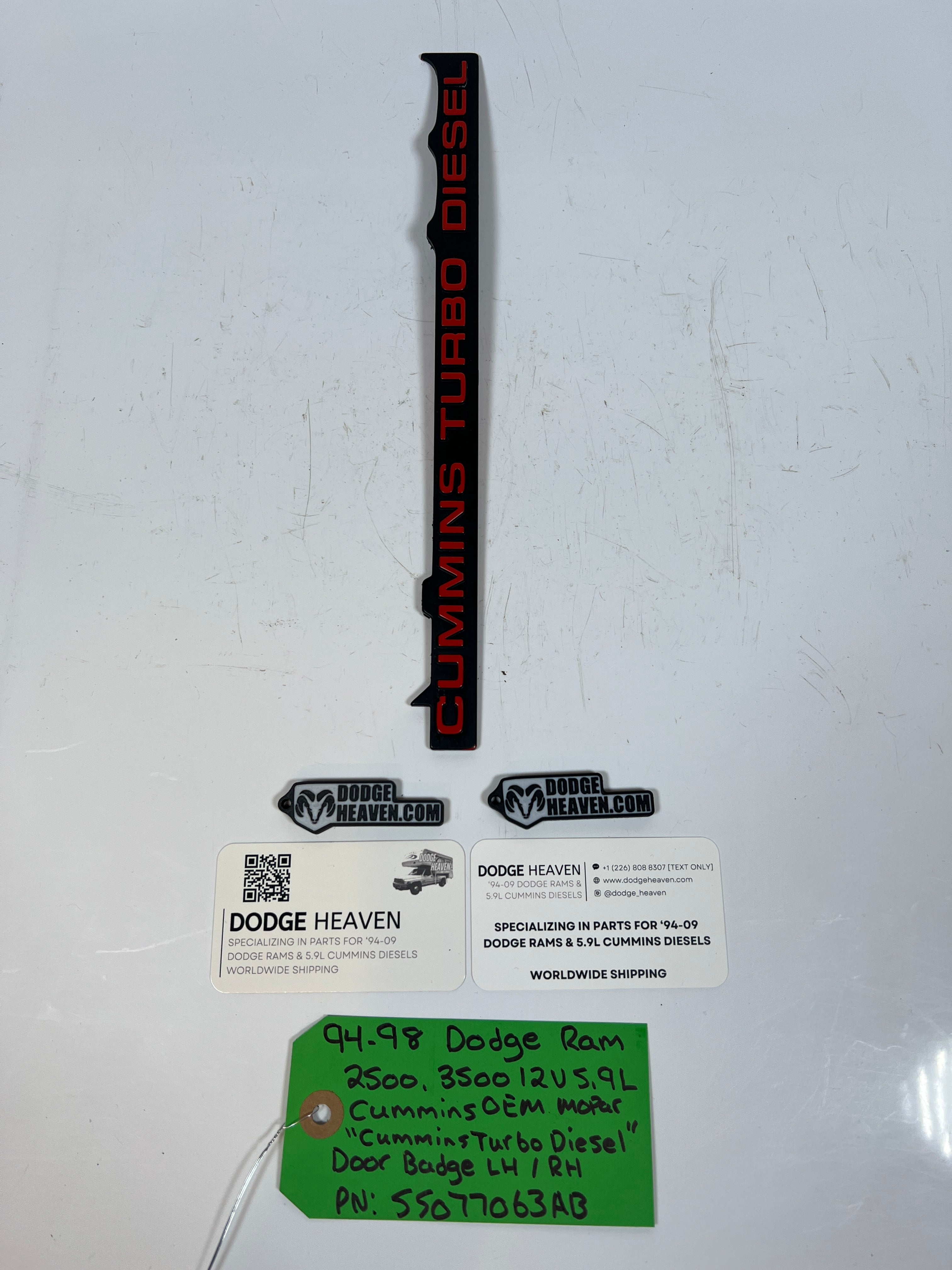 1994-1998 Dodge Ram 2500 3500 12 Valve 5.9L Cummins Door Badge