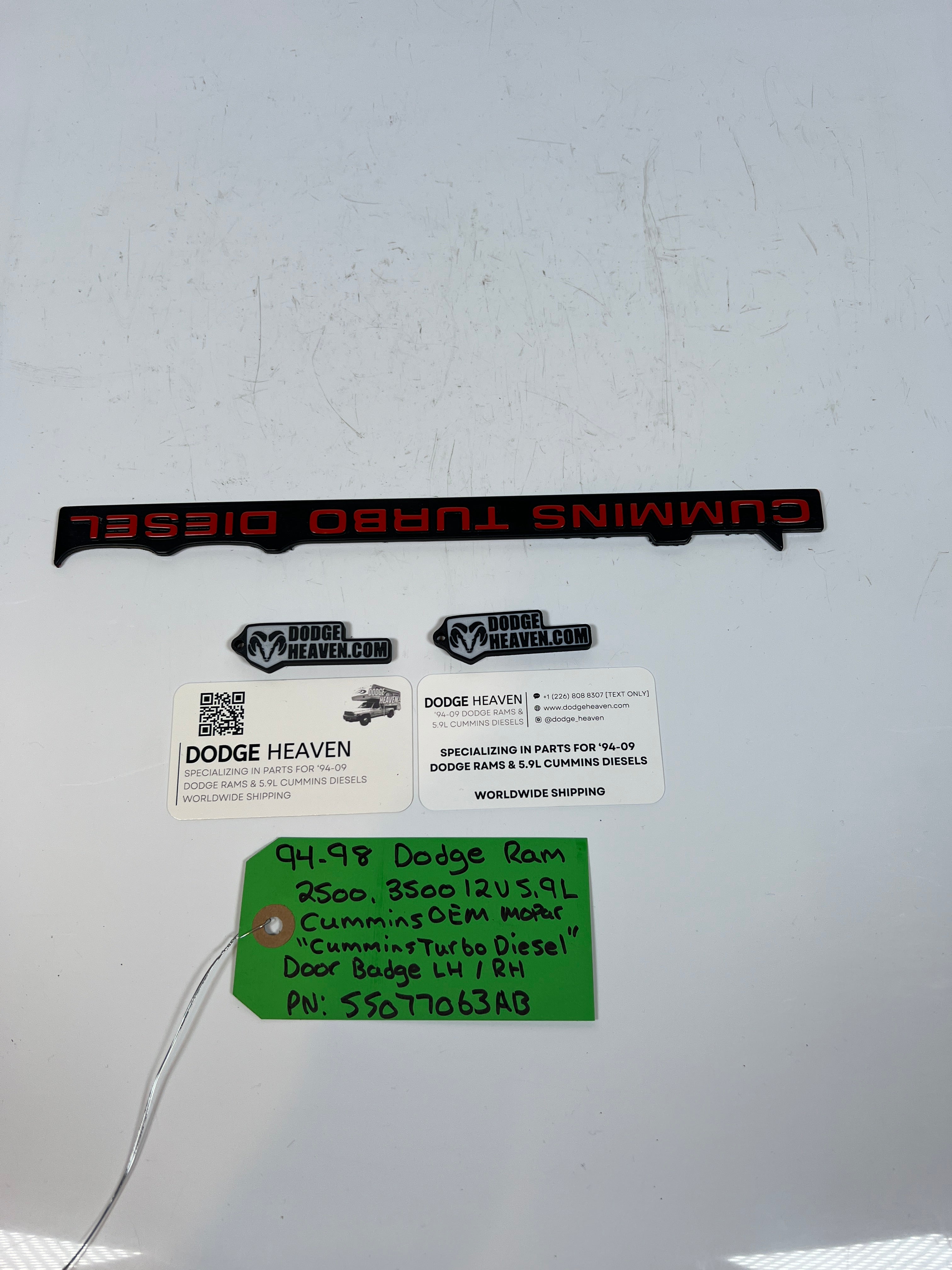 1994-1998 Dodge Ram 2500 3500 12 Valve 5.9L Cummins Door Badge