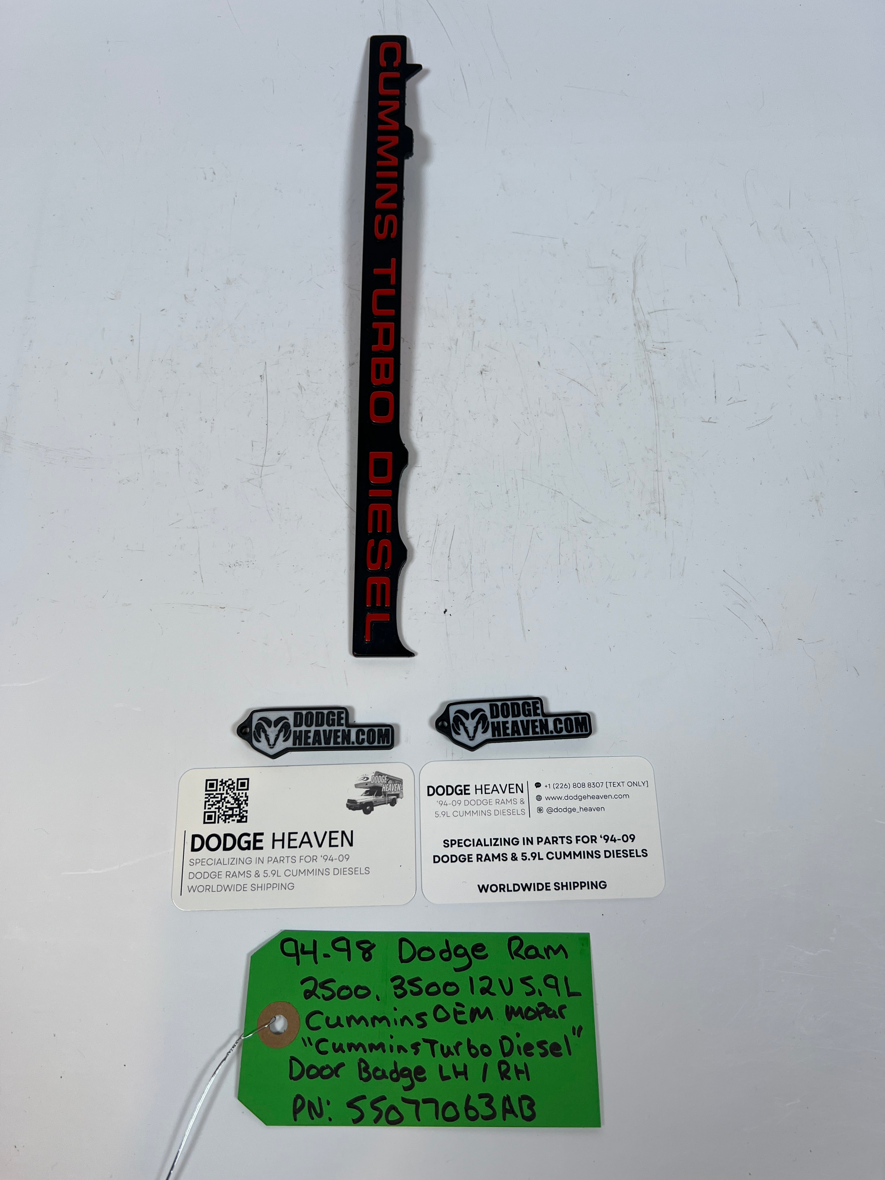 1994-1998 Dodge Ram 2500 3500 12 Valve 5.9L Cummins Door Badge