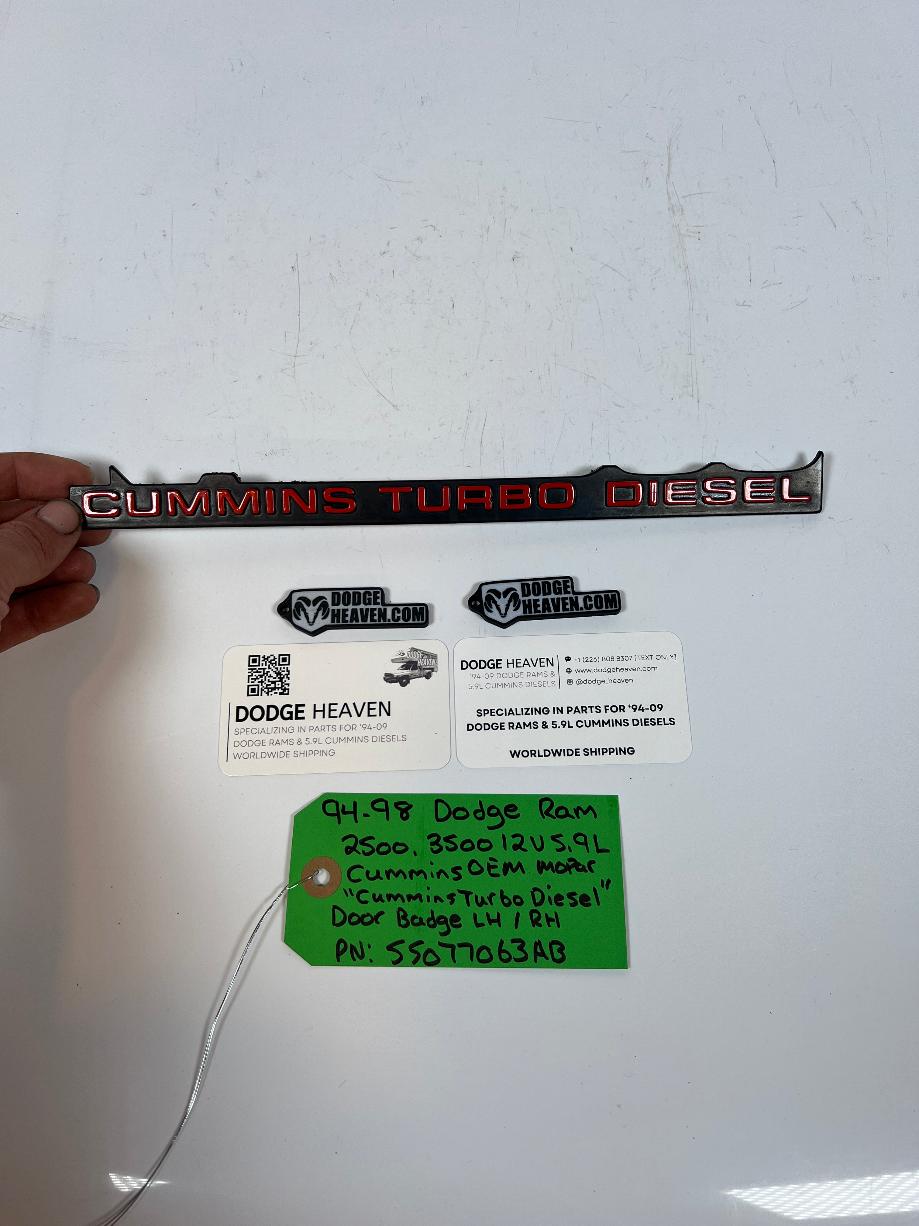1994-1998 Dodge Ram 2500 3500 12 Valve 5.9L Cummins Door Badge