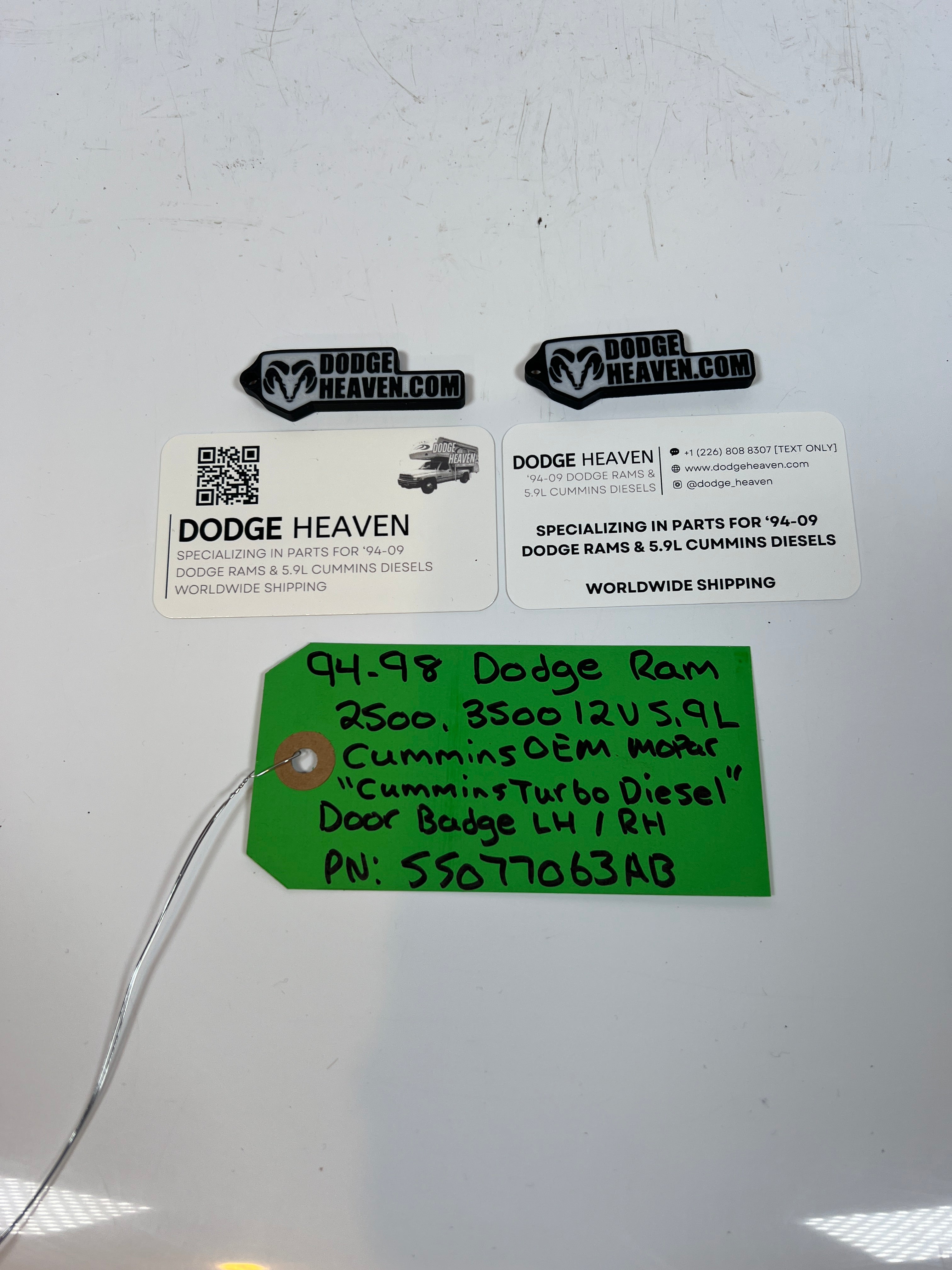 1994-1998 Dodge Ram 2500 3500 12 Valve 5.9L Cummins Door Badge