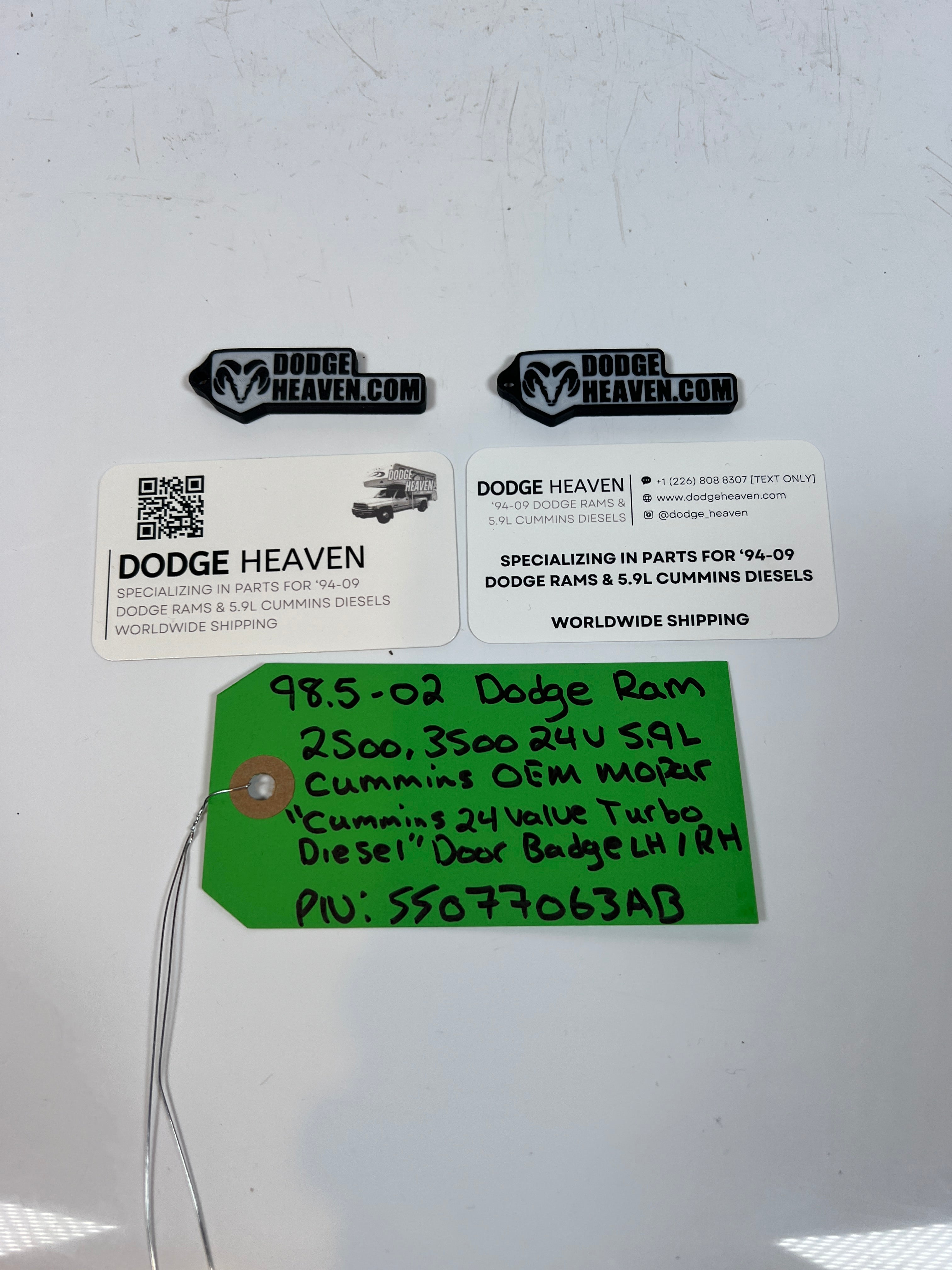 1998.5-2002 Dodge Ram 2500 3500 24 Valve 5.9L Cummins Diesel Door Badge