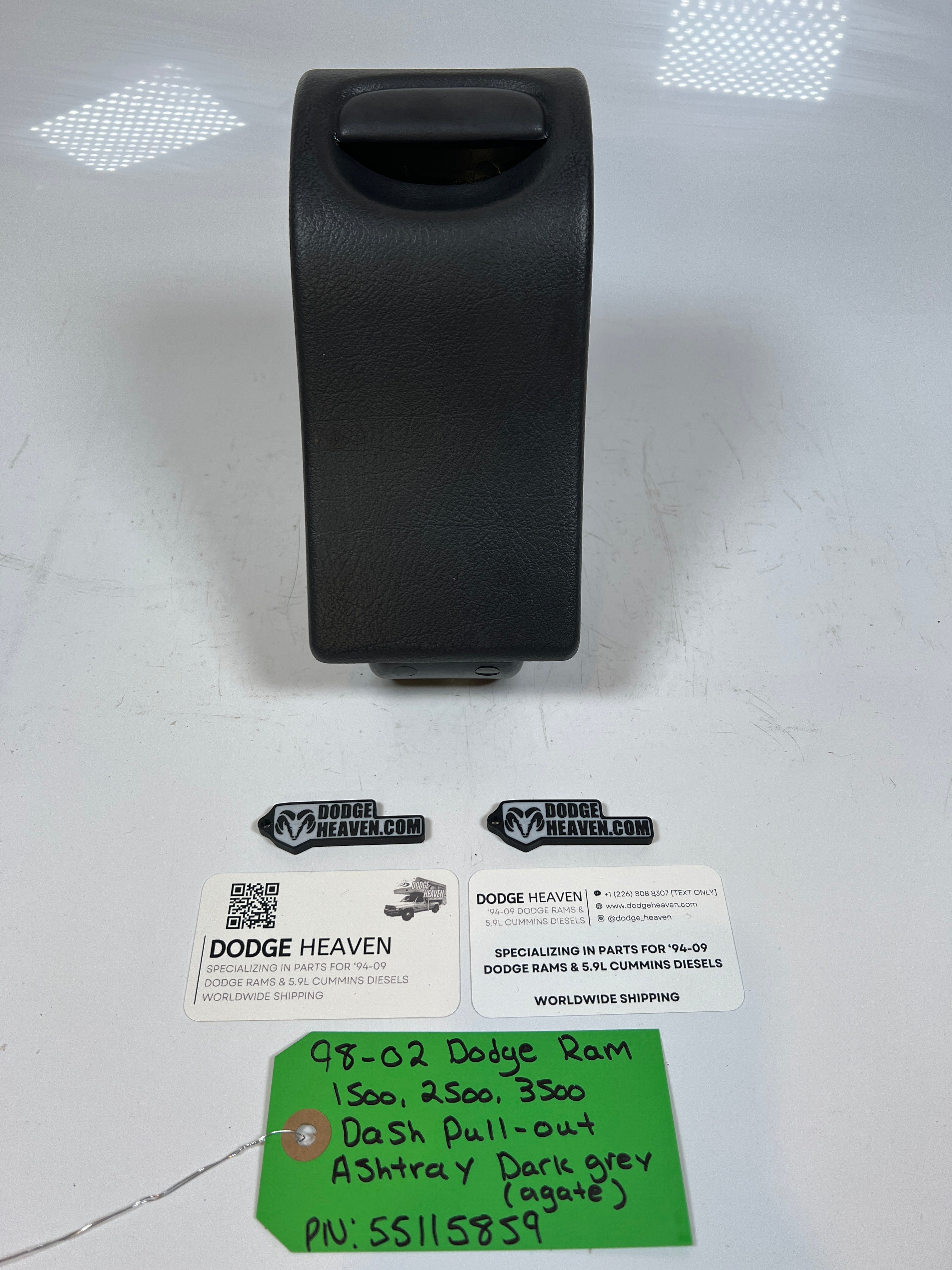 1998-2002 Dodge Ram 1500 2500 3500 Dash Pull-Out Ashtray Dark Grey