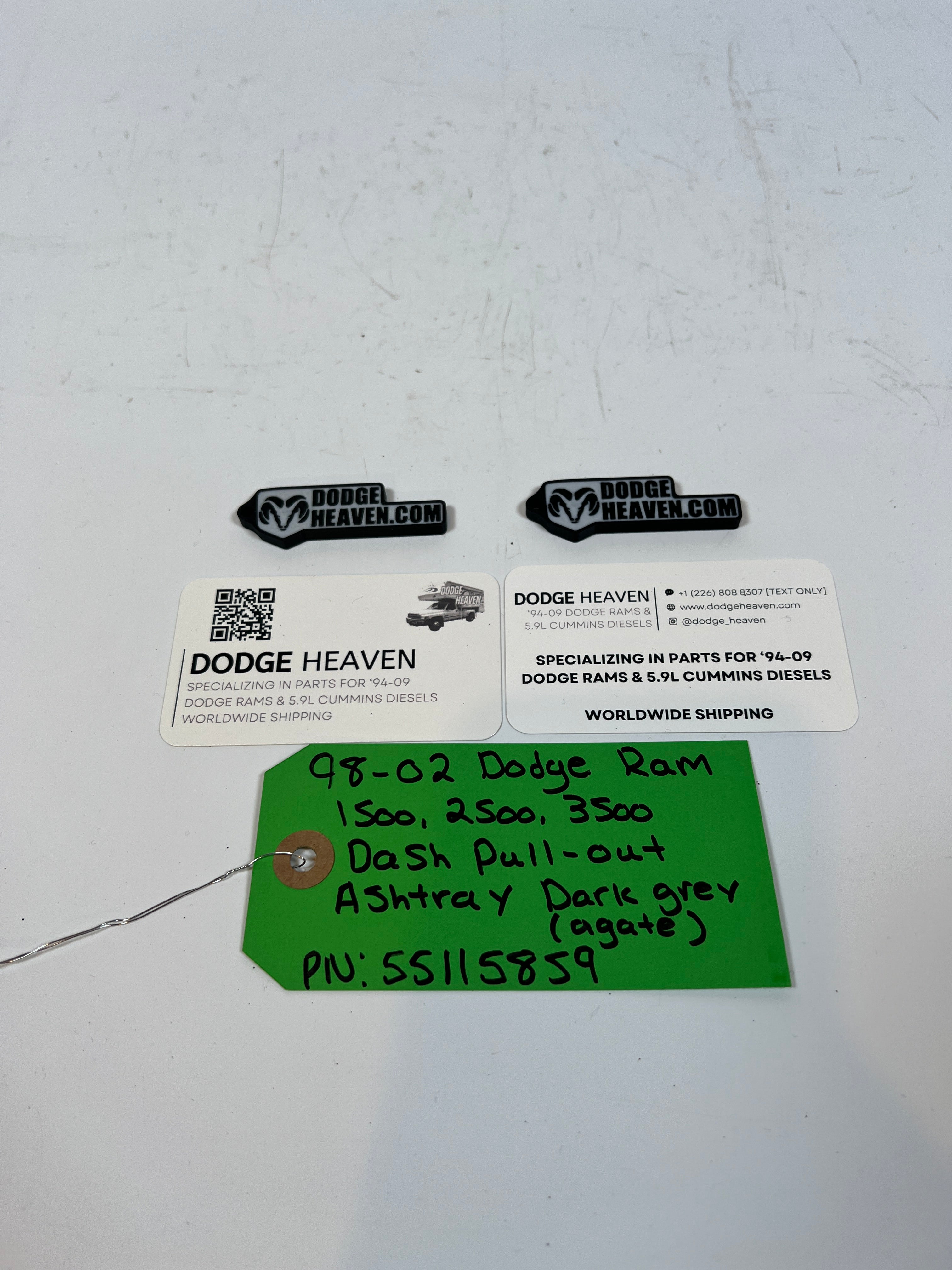 1998-2002 Dodge Ram 1500 2500 3500 Dash Pull-Out Ashtray Dark Grey