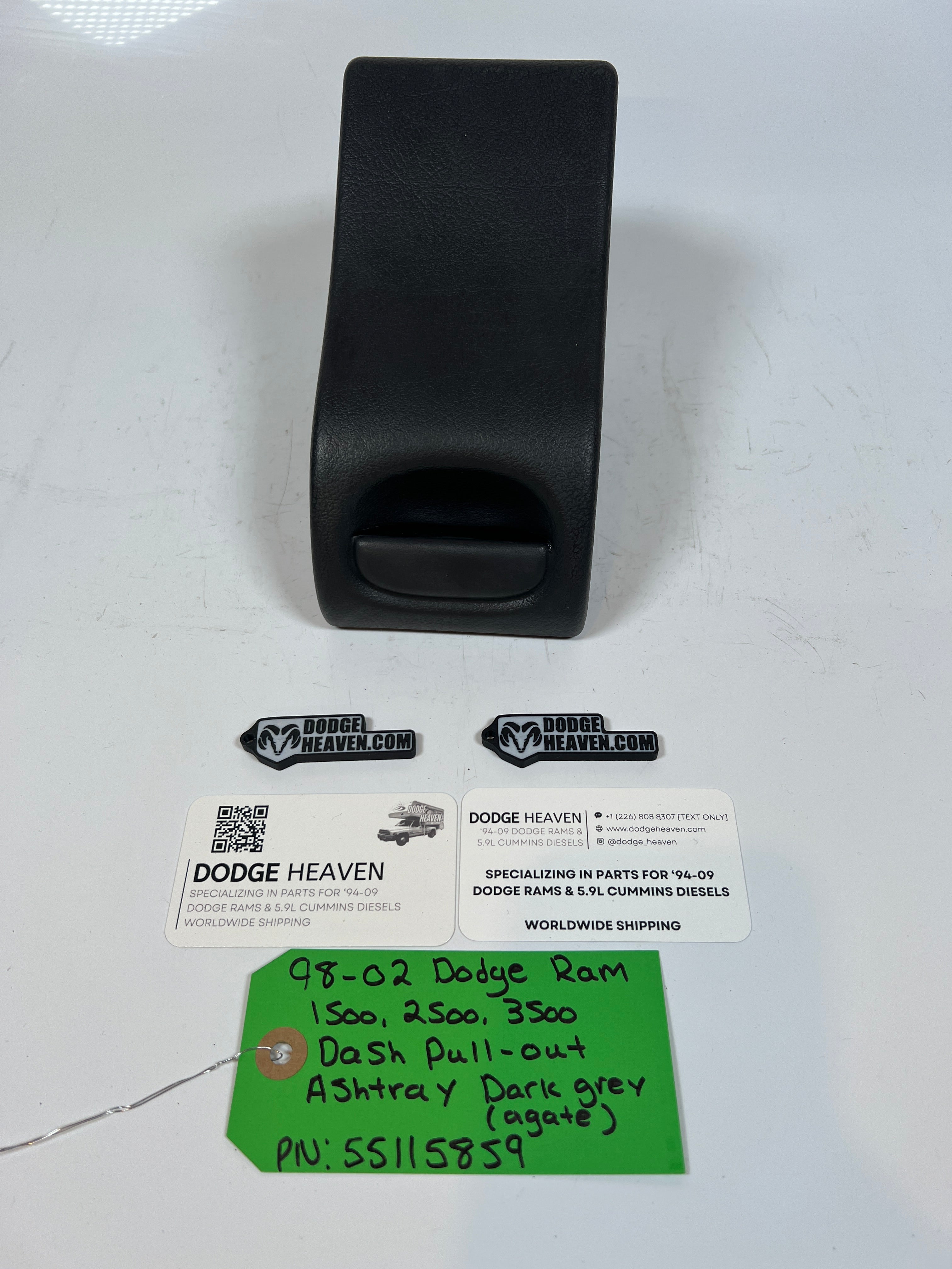 1998-2002 Dodge Ram 1500 2500 3500 Dash Pull-Out Ashtray Dark Grey