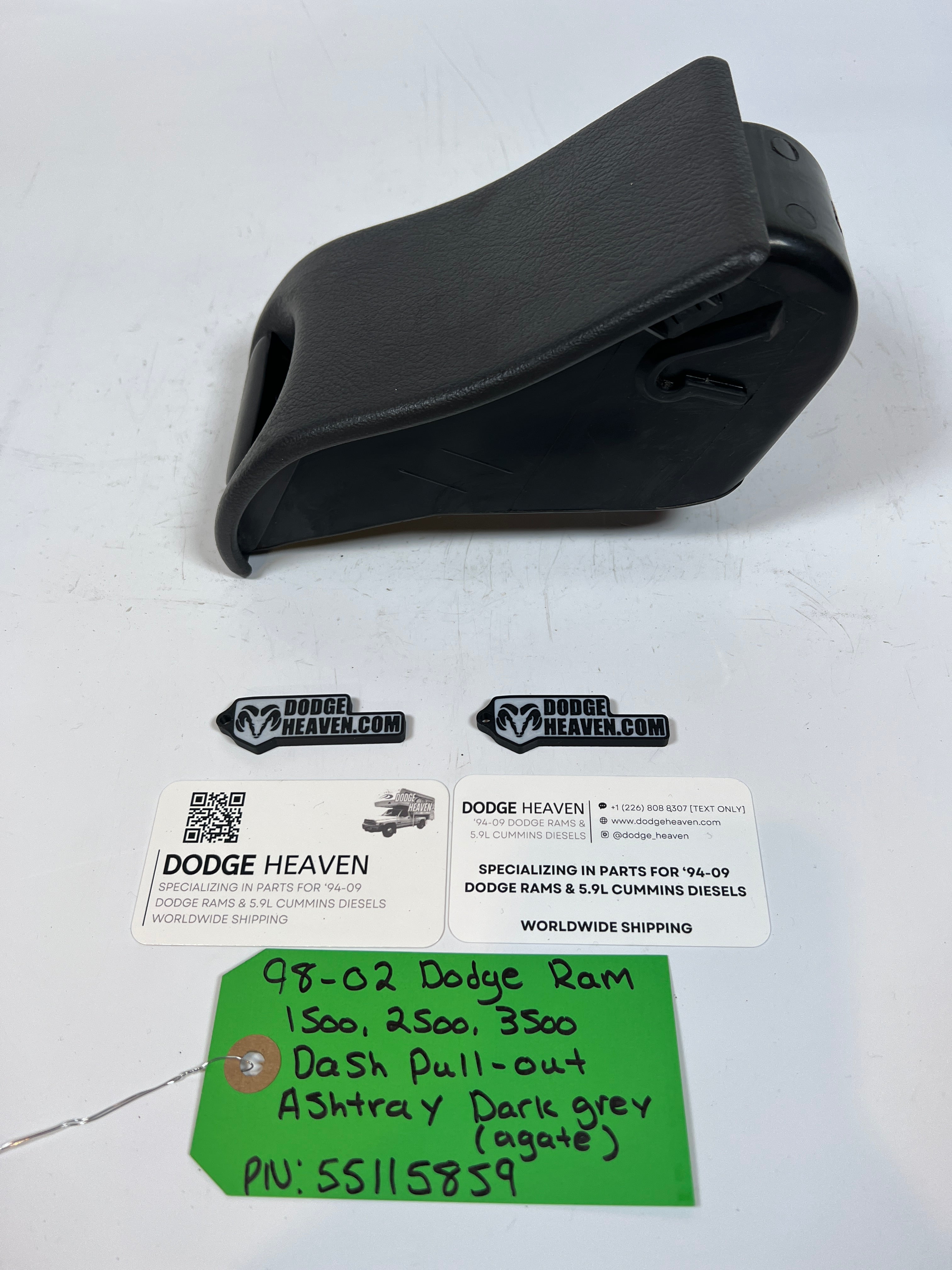 1998-2002 Dodge Ram 1500 2500 3500 Dash Pull-Out Ashtray Dark Grey