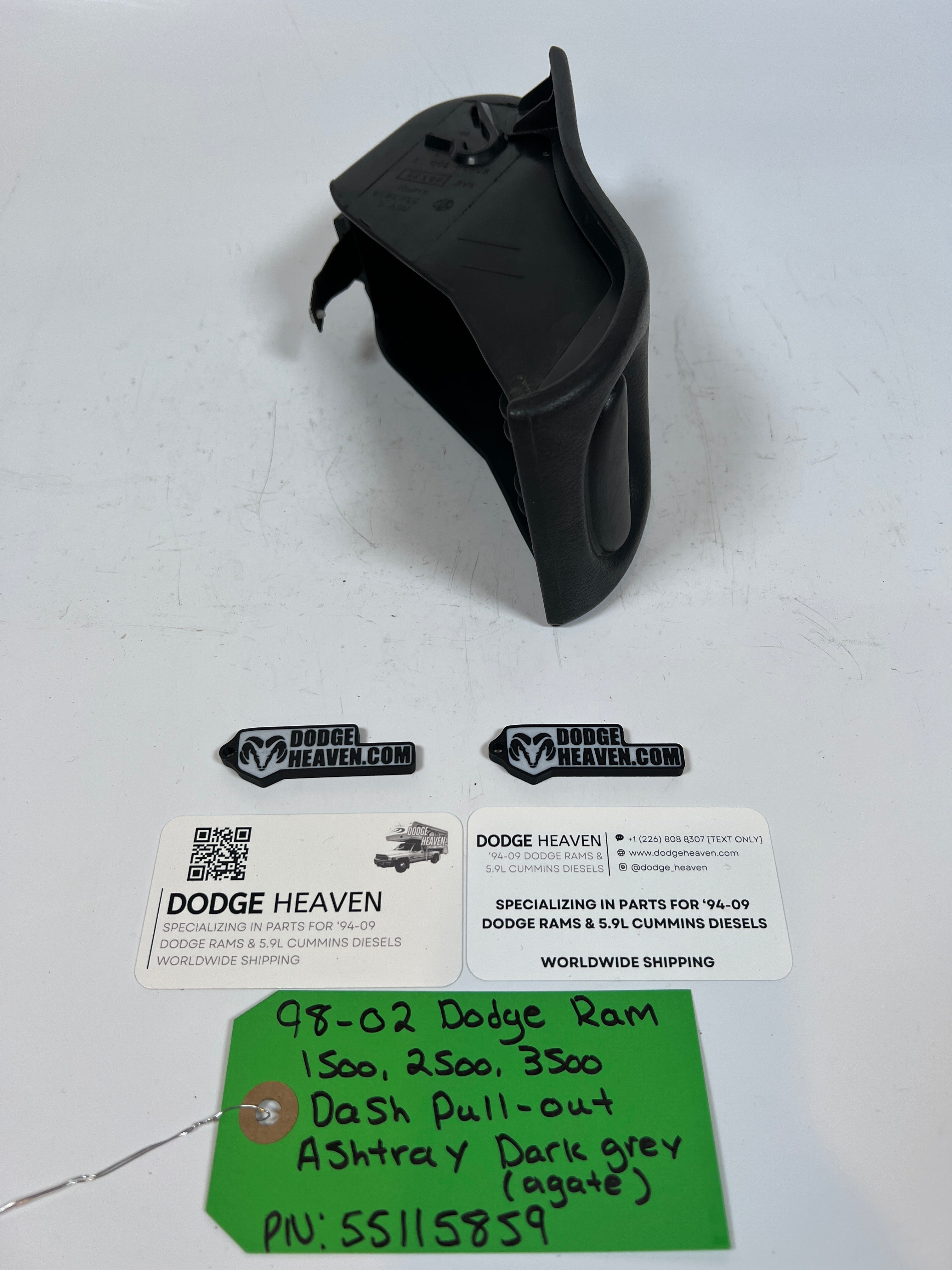 1998-2002 Dodge Ram 1500 2500 3500 Dash Pull-Out Ashtray Dark Grey