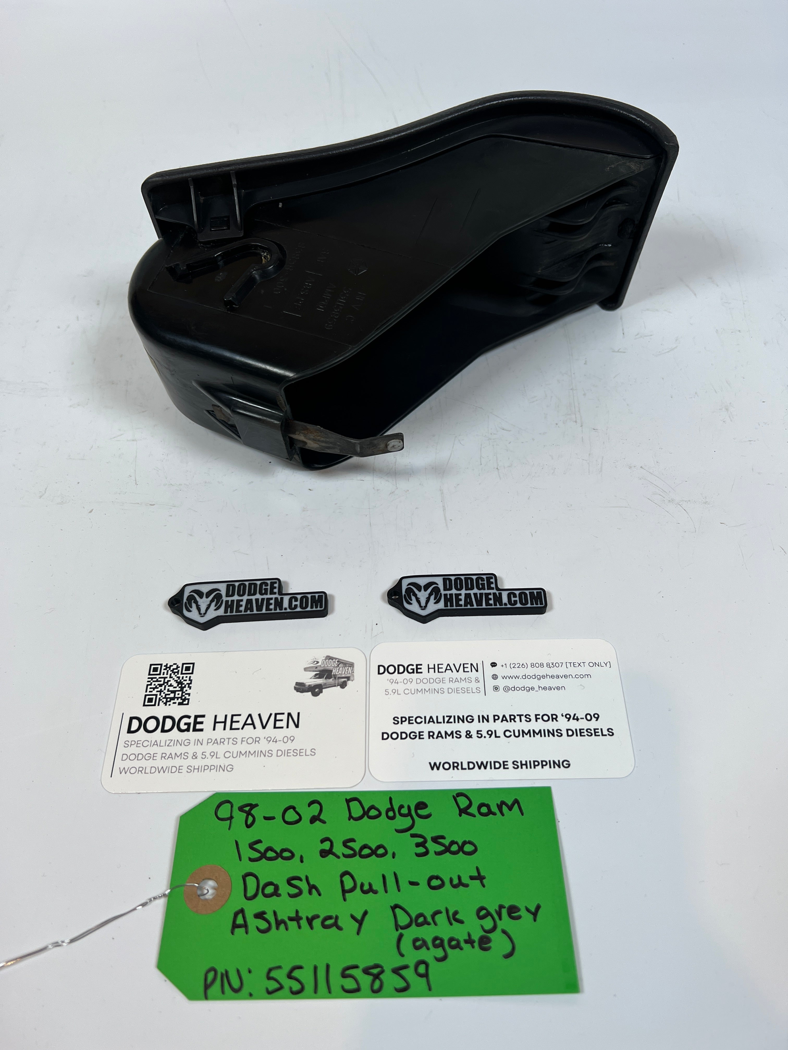 1998-2002 Dodge Ram 1500 2500 3500 Dash Pull-Out Ashtray Dark Grey
