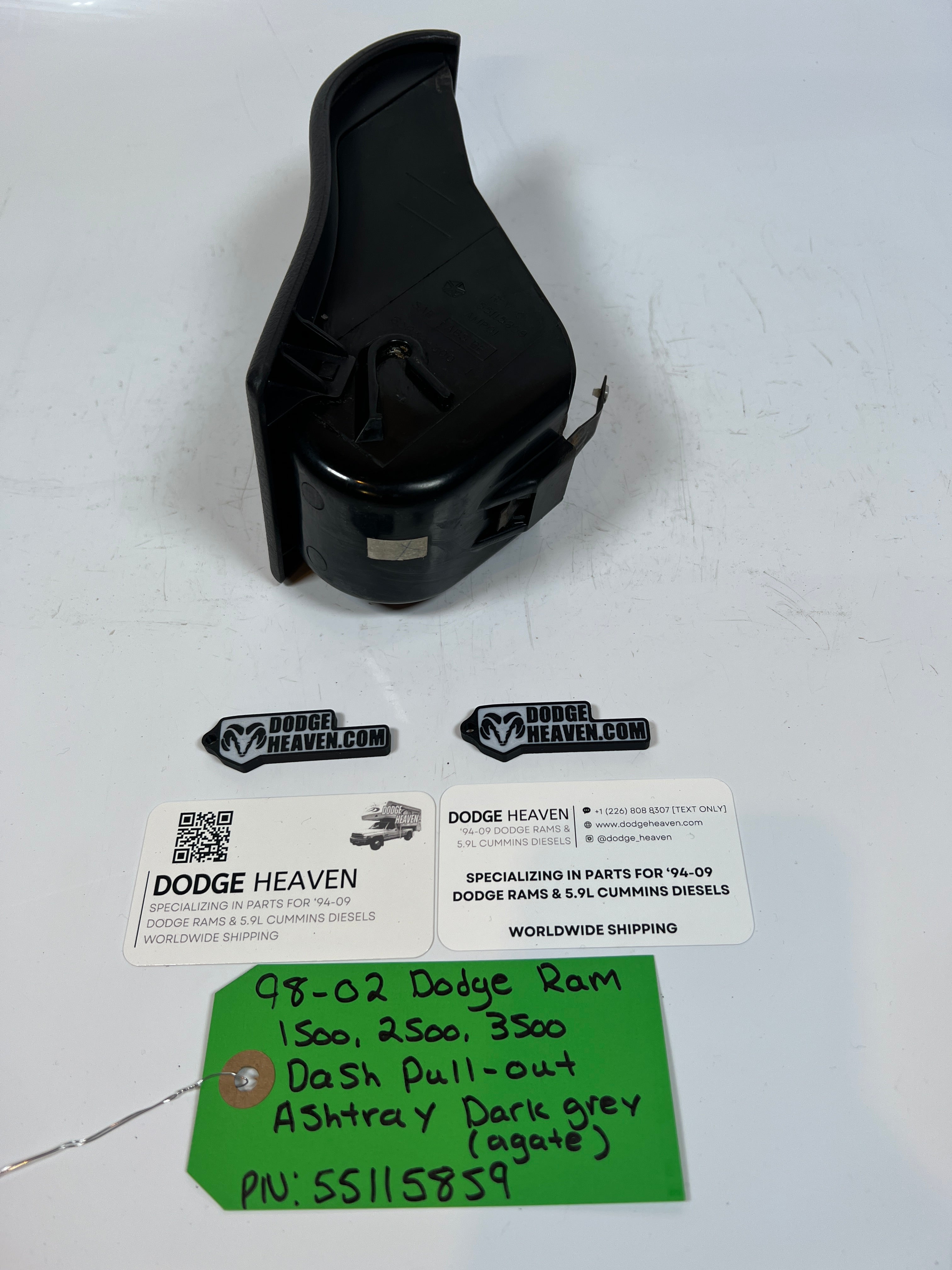 1998-2002 Dodge Ram 1500 2500 3500 Dash Pull-Out Ashtray Dark Grey
