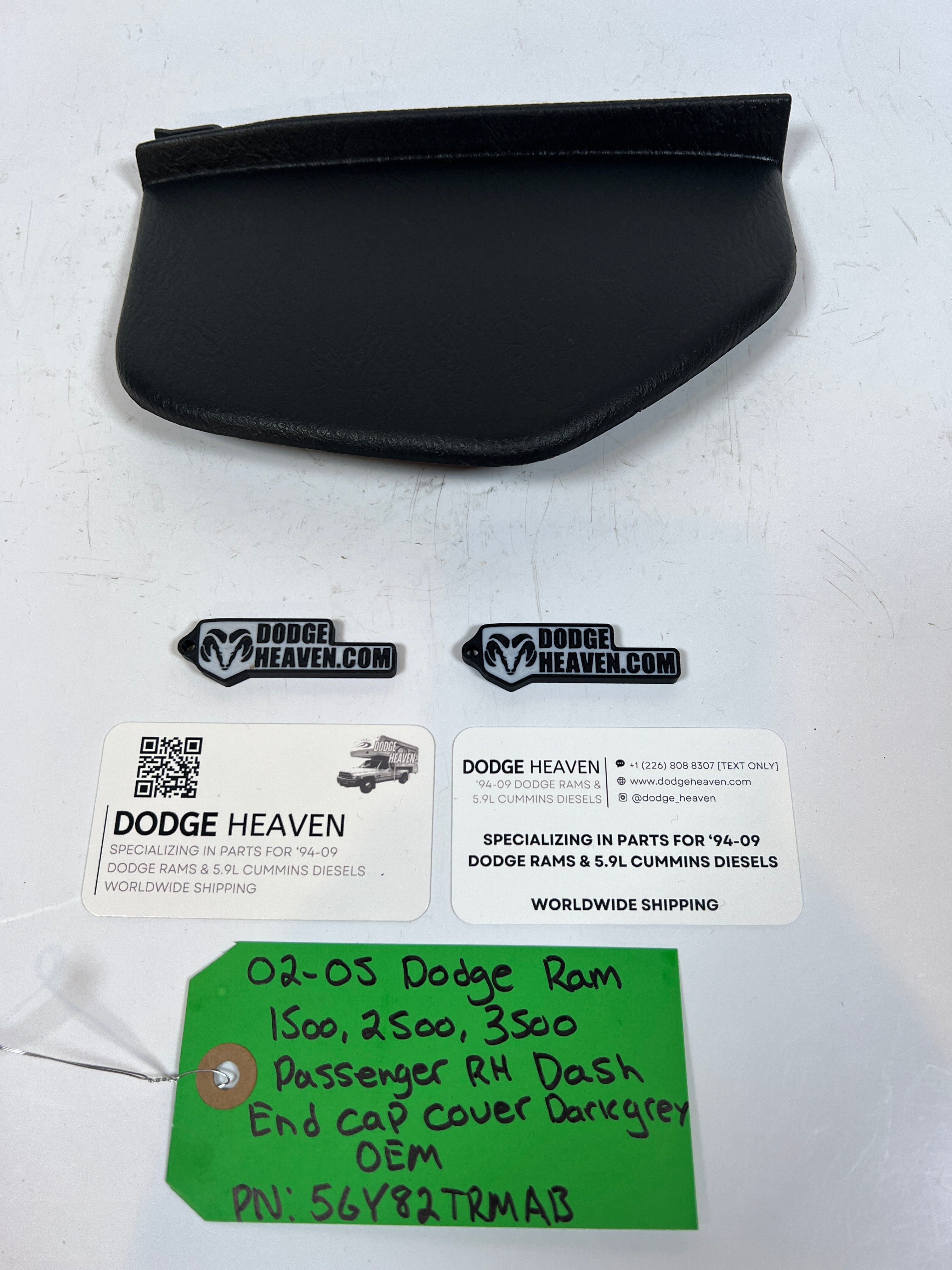 2002-2005 Dodge Ram 1500-3500 Passenger Dash End Cap Cover Dark Grey