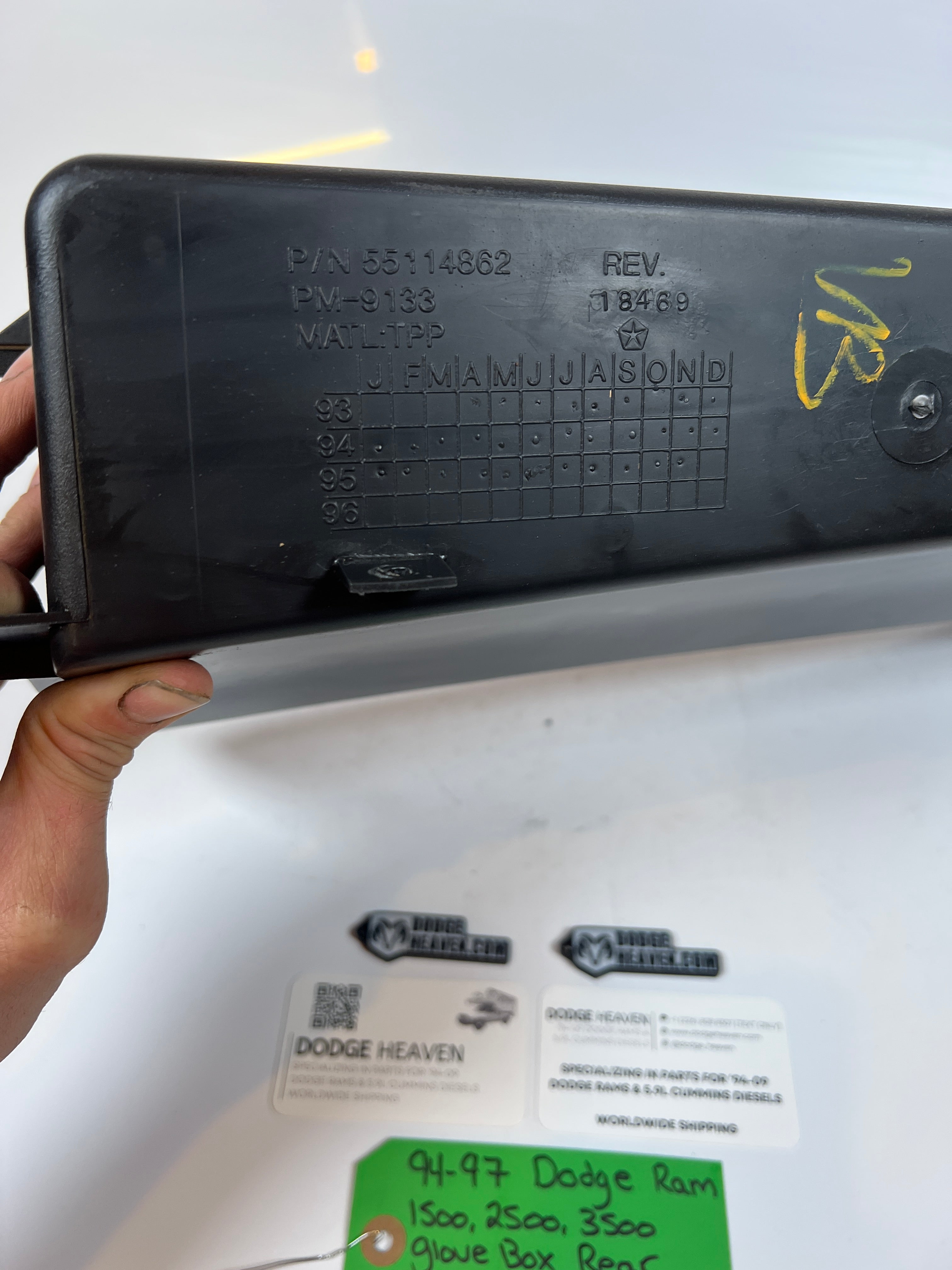 1994-1997 Dodge Ram 1500 2500 3500 Glove Box Rear Panel