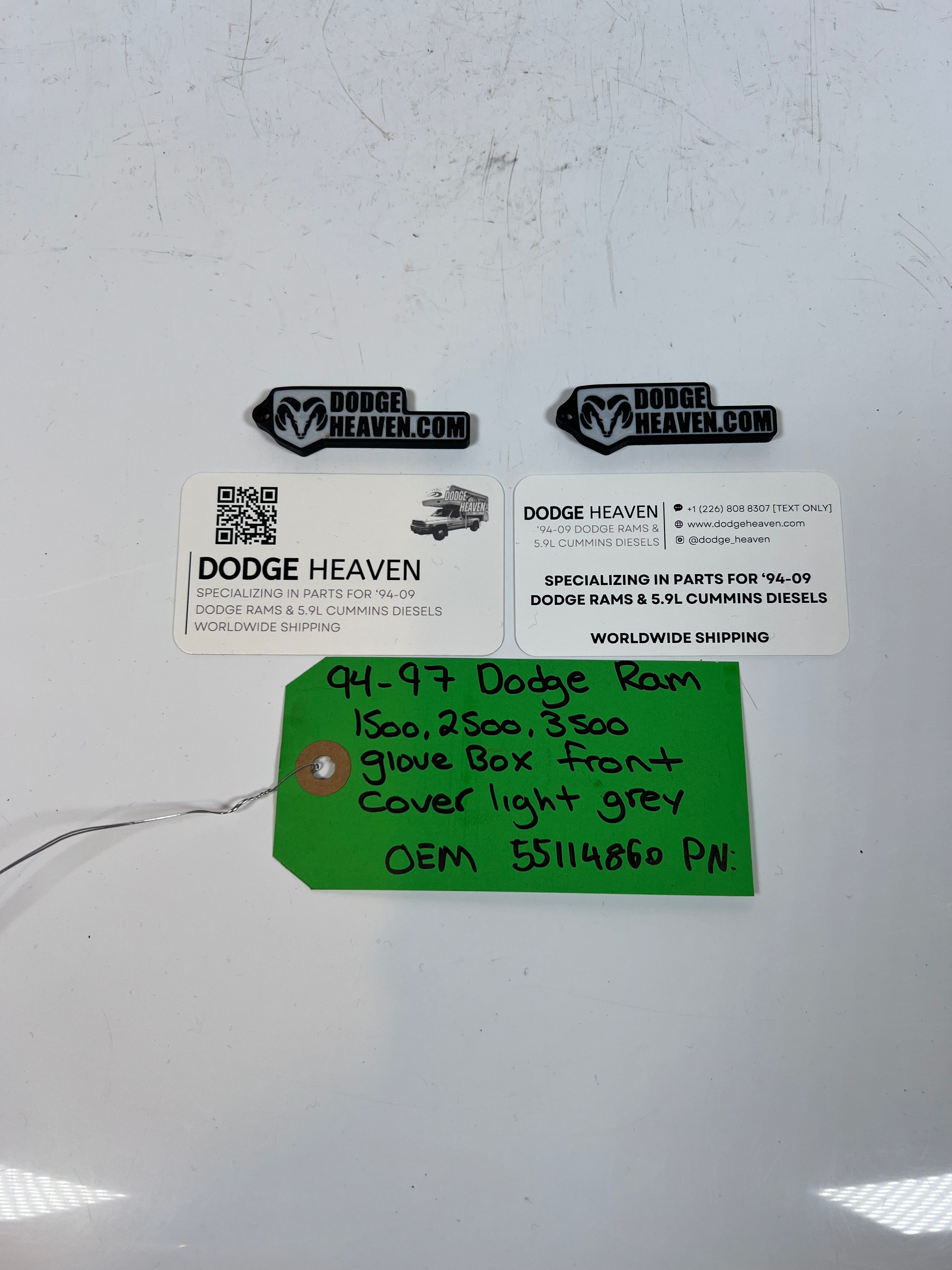 1994-1997 Dodge Ram 1500-3500 Glove Box Front Cover Light Grey