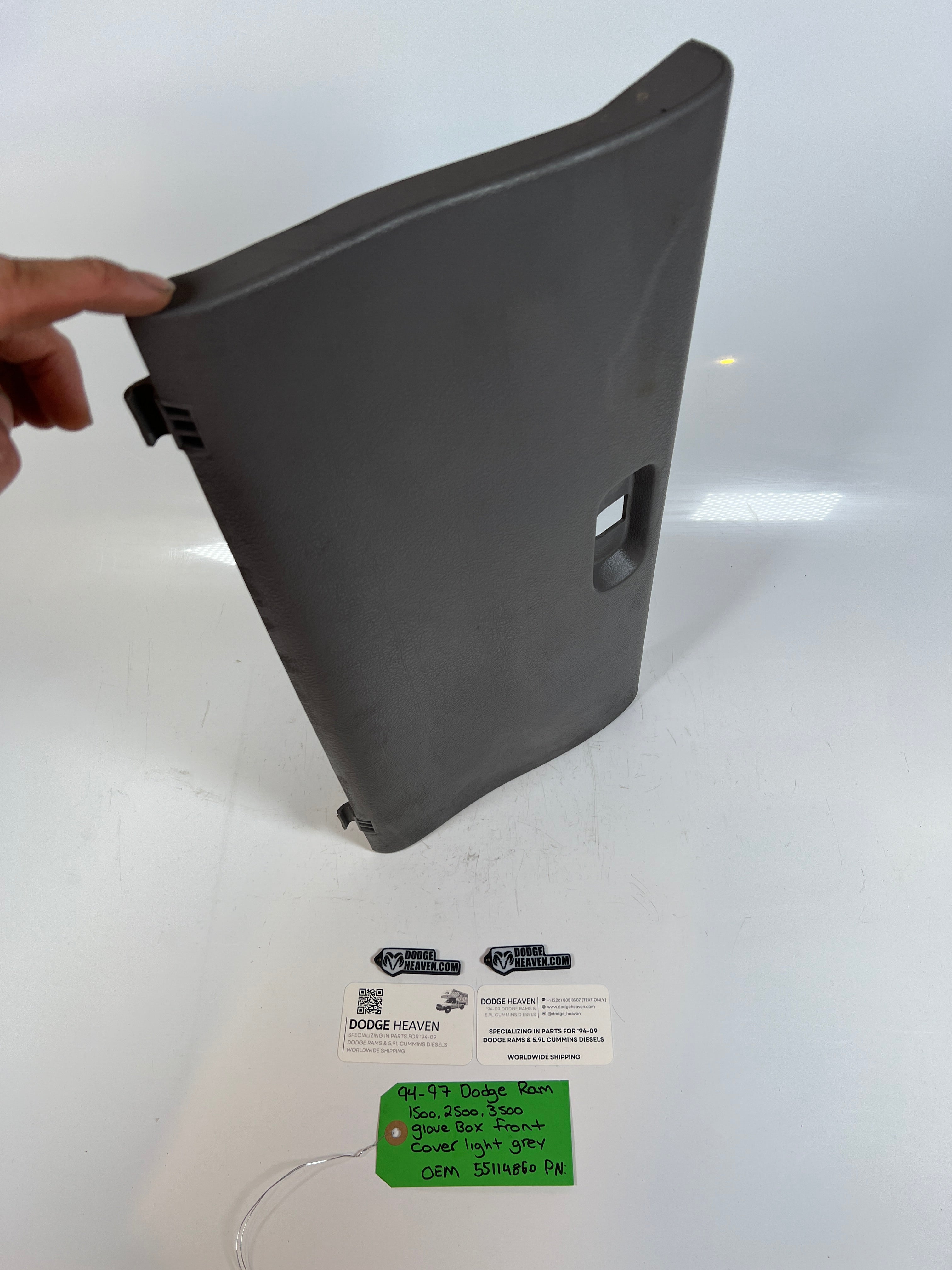 1994-1997 Dodge Ram 1500-3500 Glove Box Front Cover Light Grey