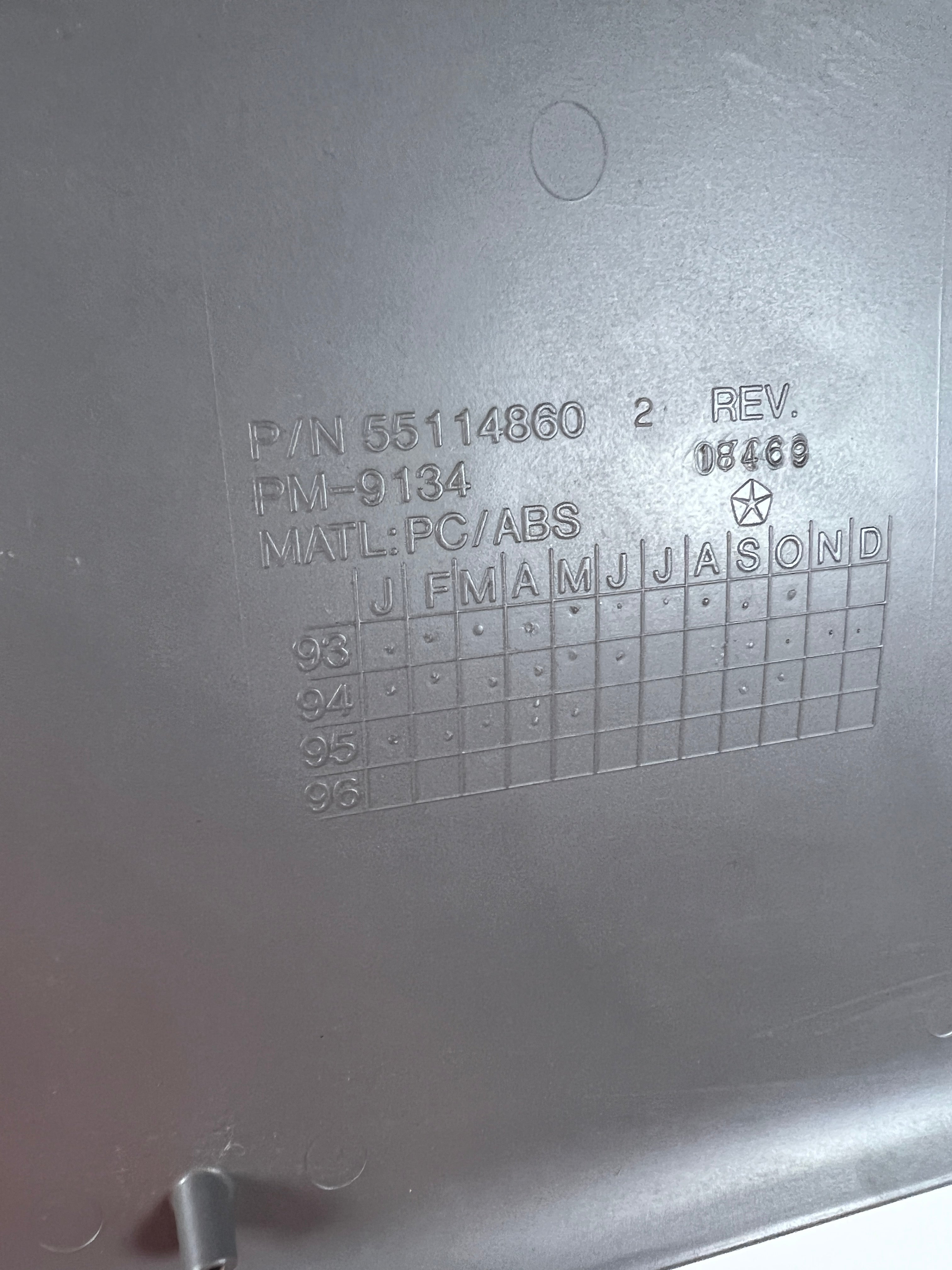 1994-1997 Dodge Ram 1500-3500 Glove Box Front Cover Light Grey