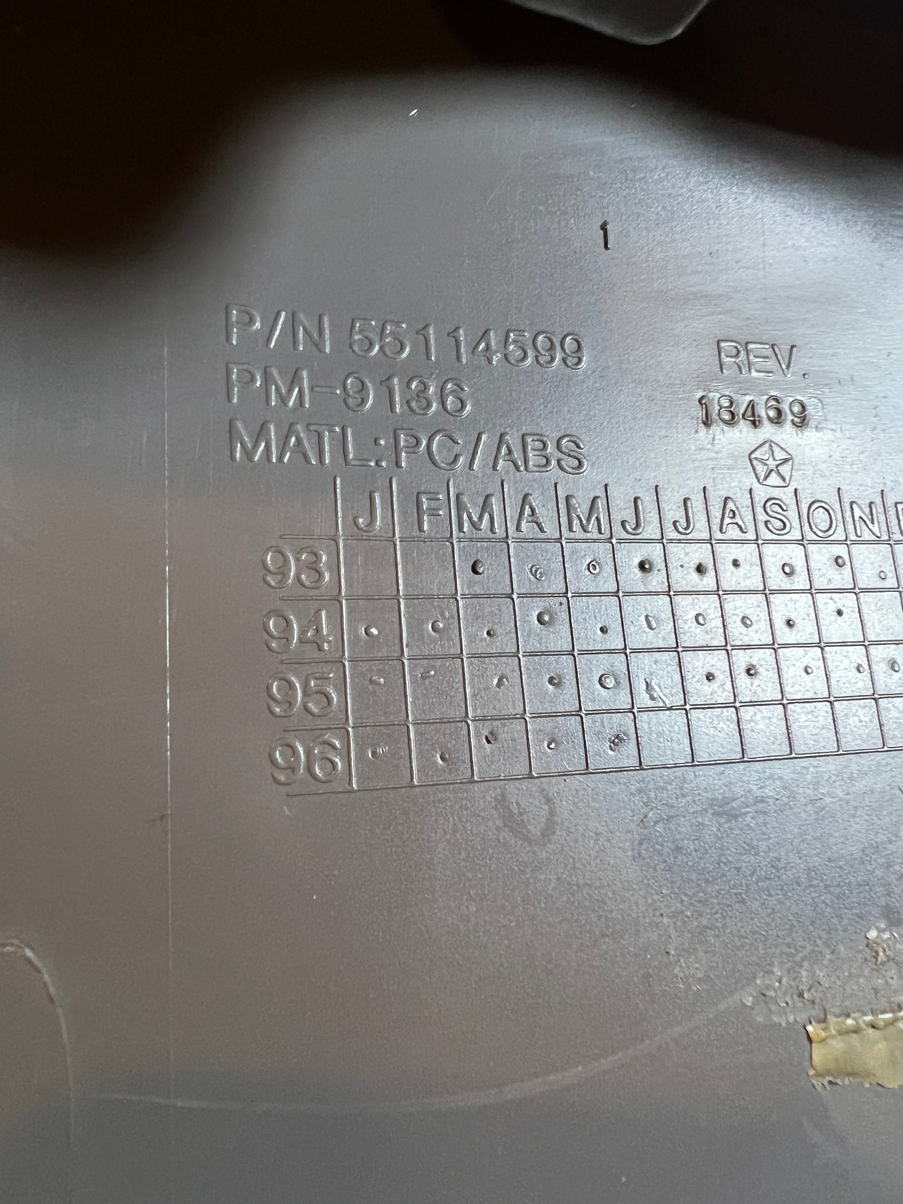 1994-1997 Dodge Ram 1500-3500 Lower Dash Knee bolster Light Grey