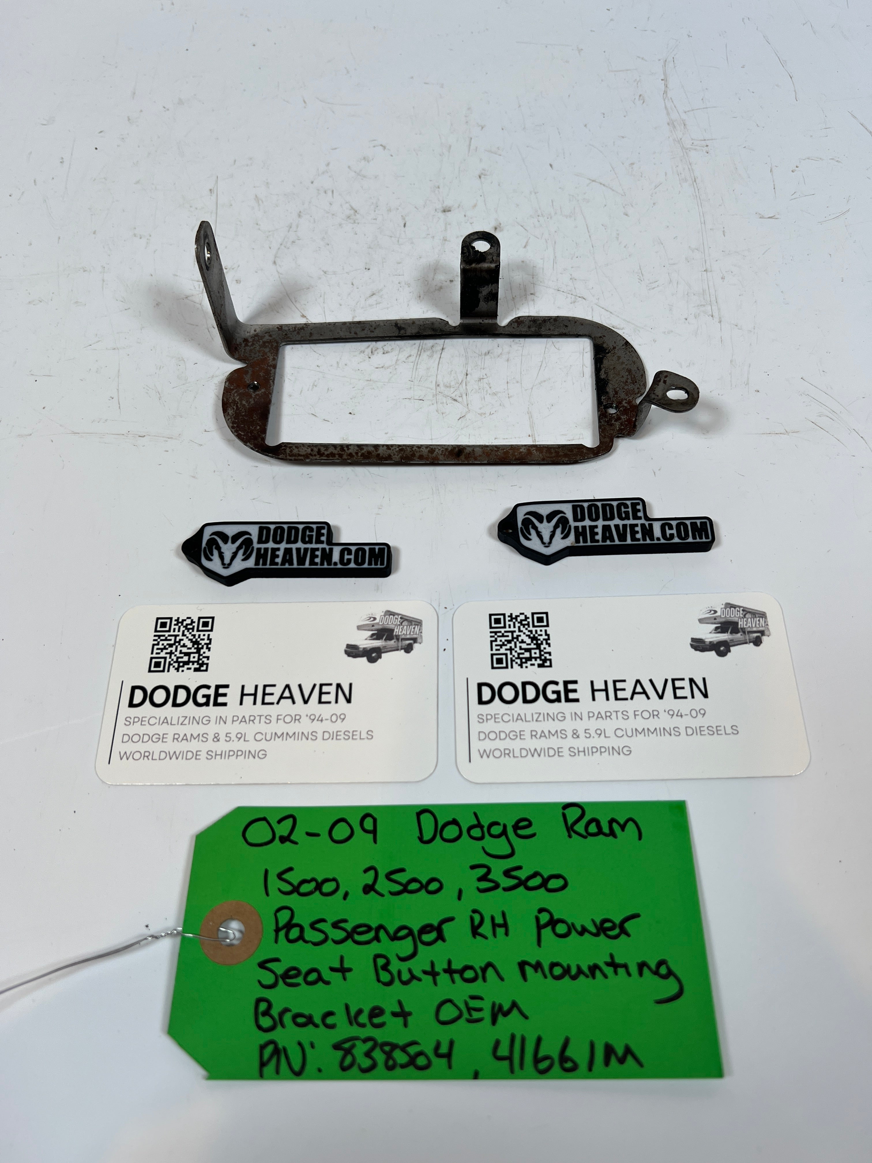 2002-2009 Dodge Ram 1500-3500 Passenger Power Seat Button Mounting Bracket
