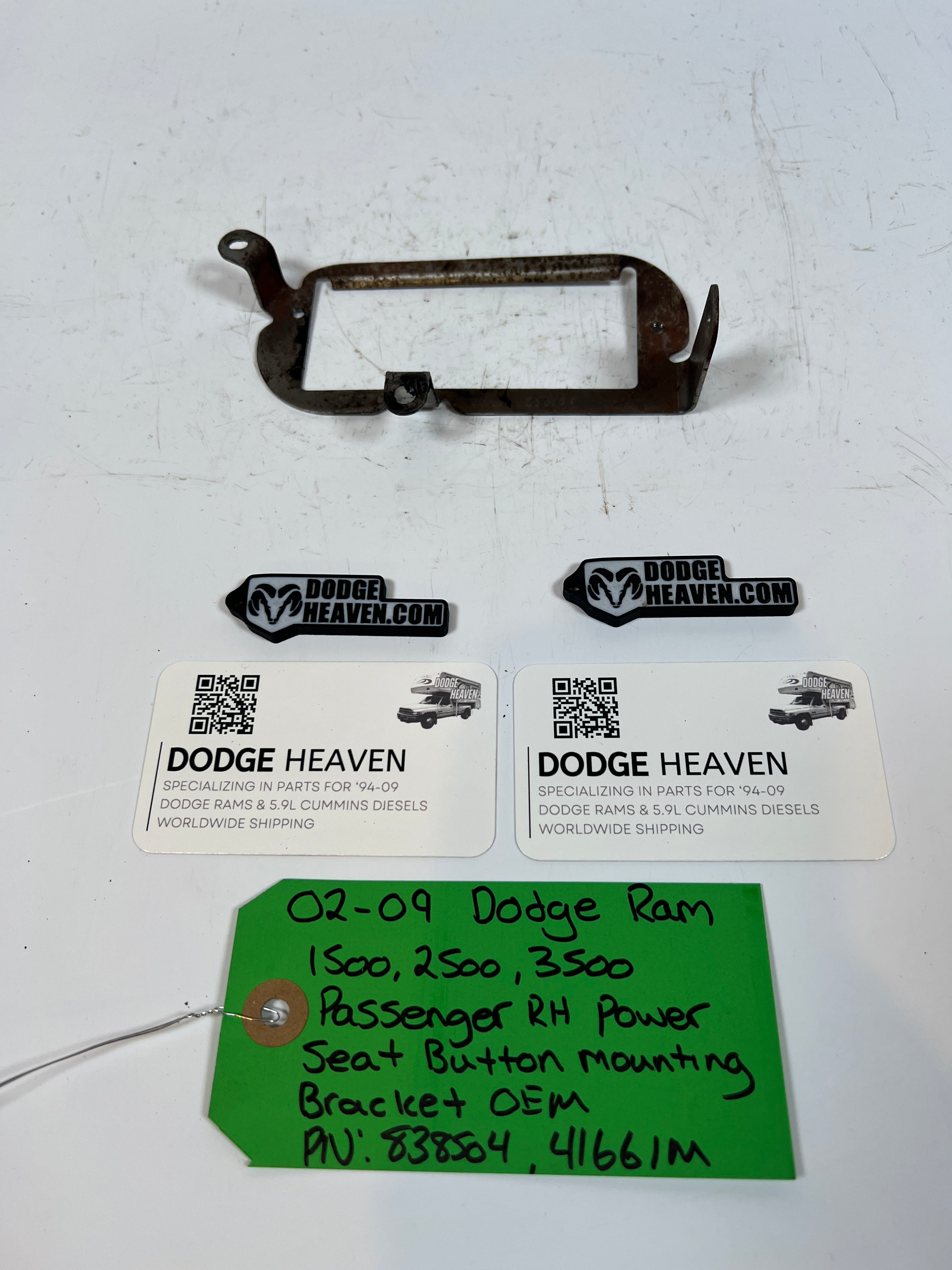 2002-2009 Dodge Ram 1500-3500 Passenger Power Seat Button Mounting Bracket