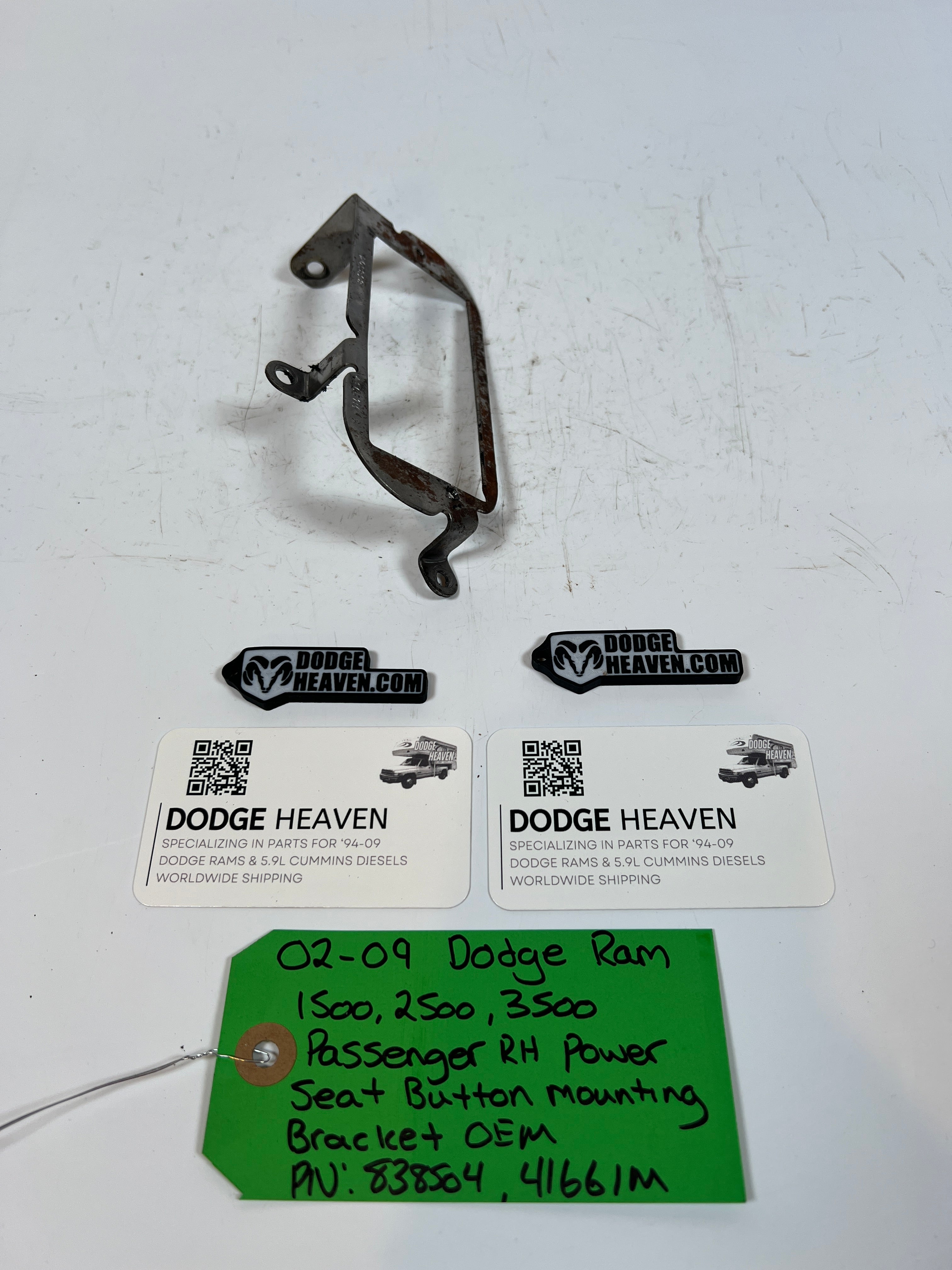 2002-2009 Dodge Ram 1500-3500 Passenger Power Seat Button Mounting Bracket