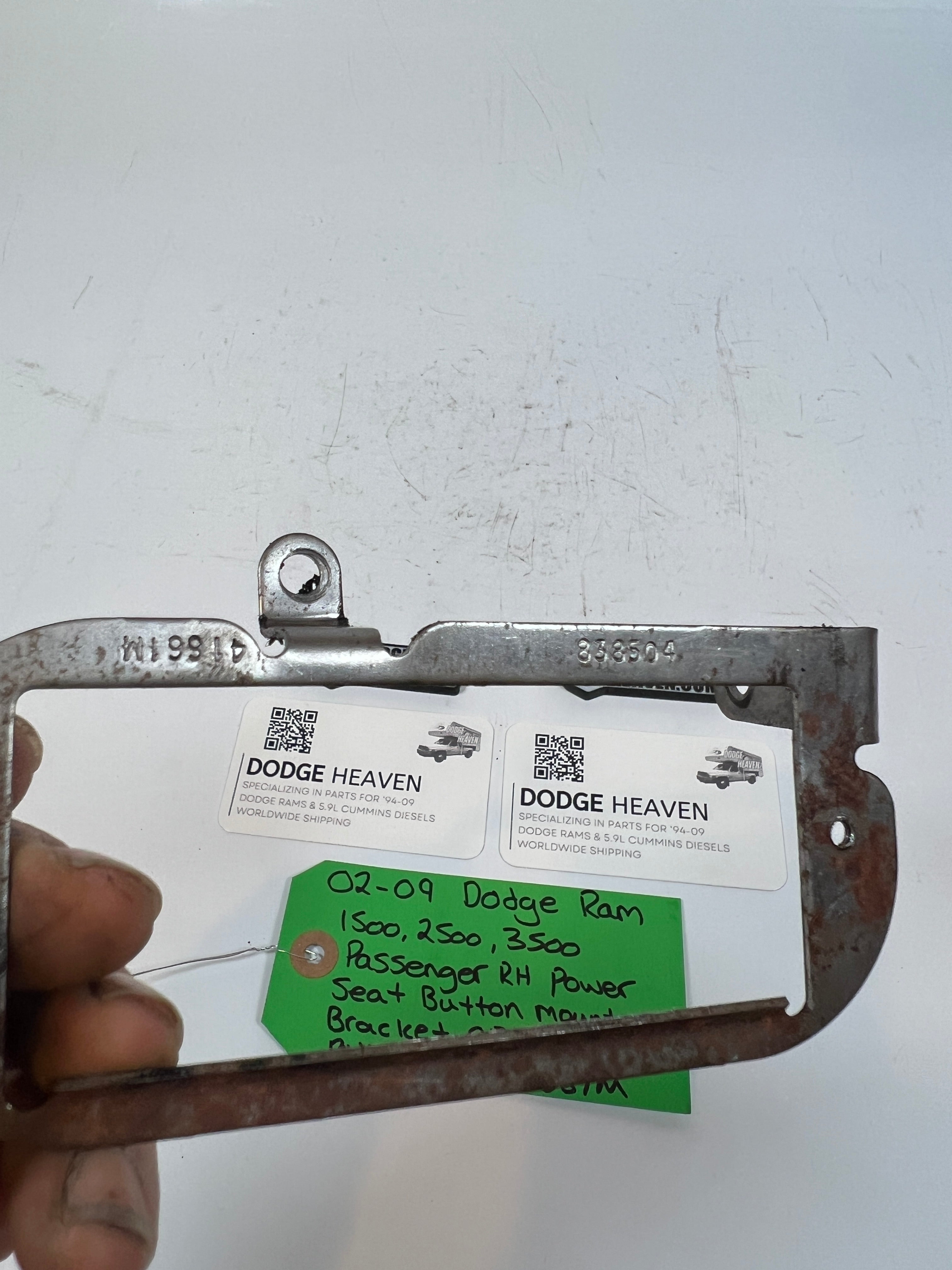 2002-2009 Dodge Ram 1500-3500 Passenger Power Seat Button Mounting Bracket