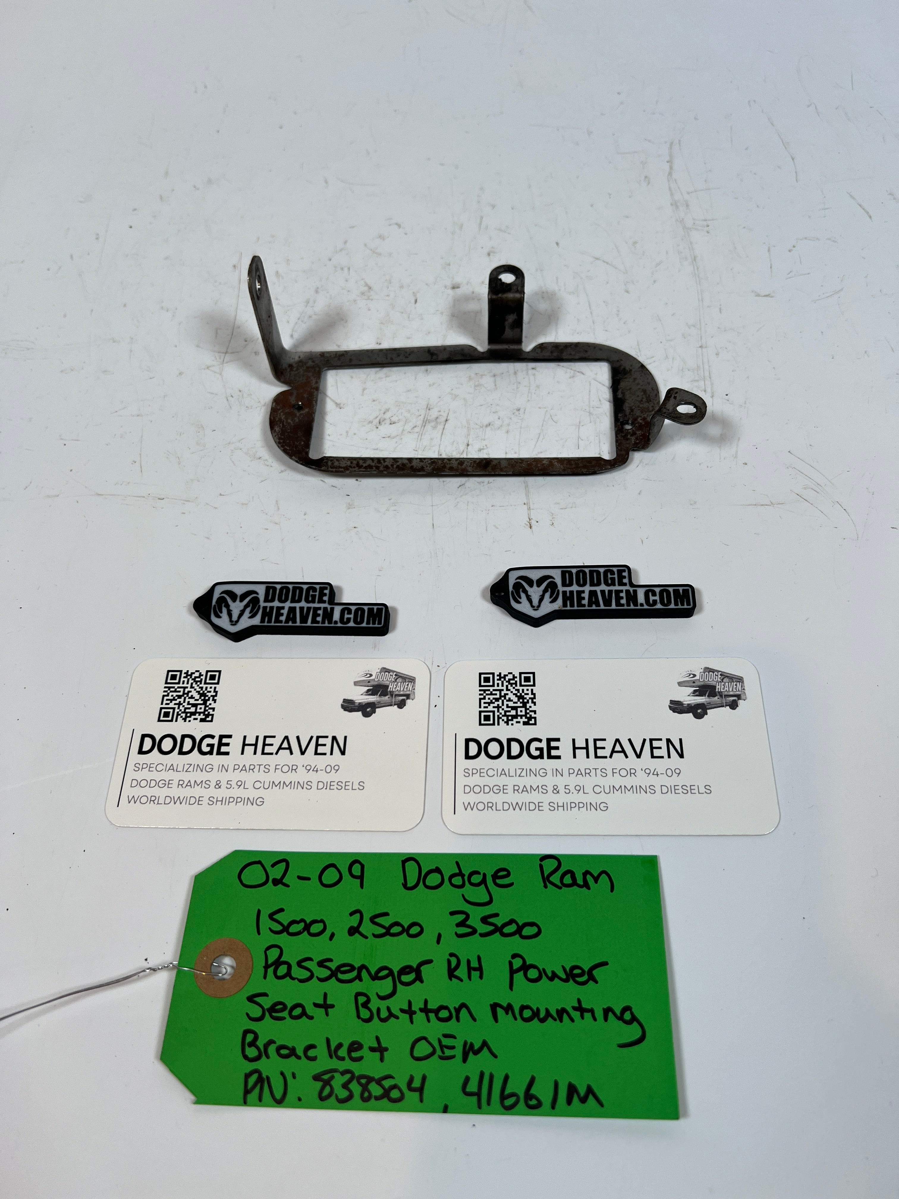 2002-2009 Dodge Ram 1500-3500 Passenger Power Seat Button Mounting Bracket