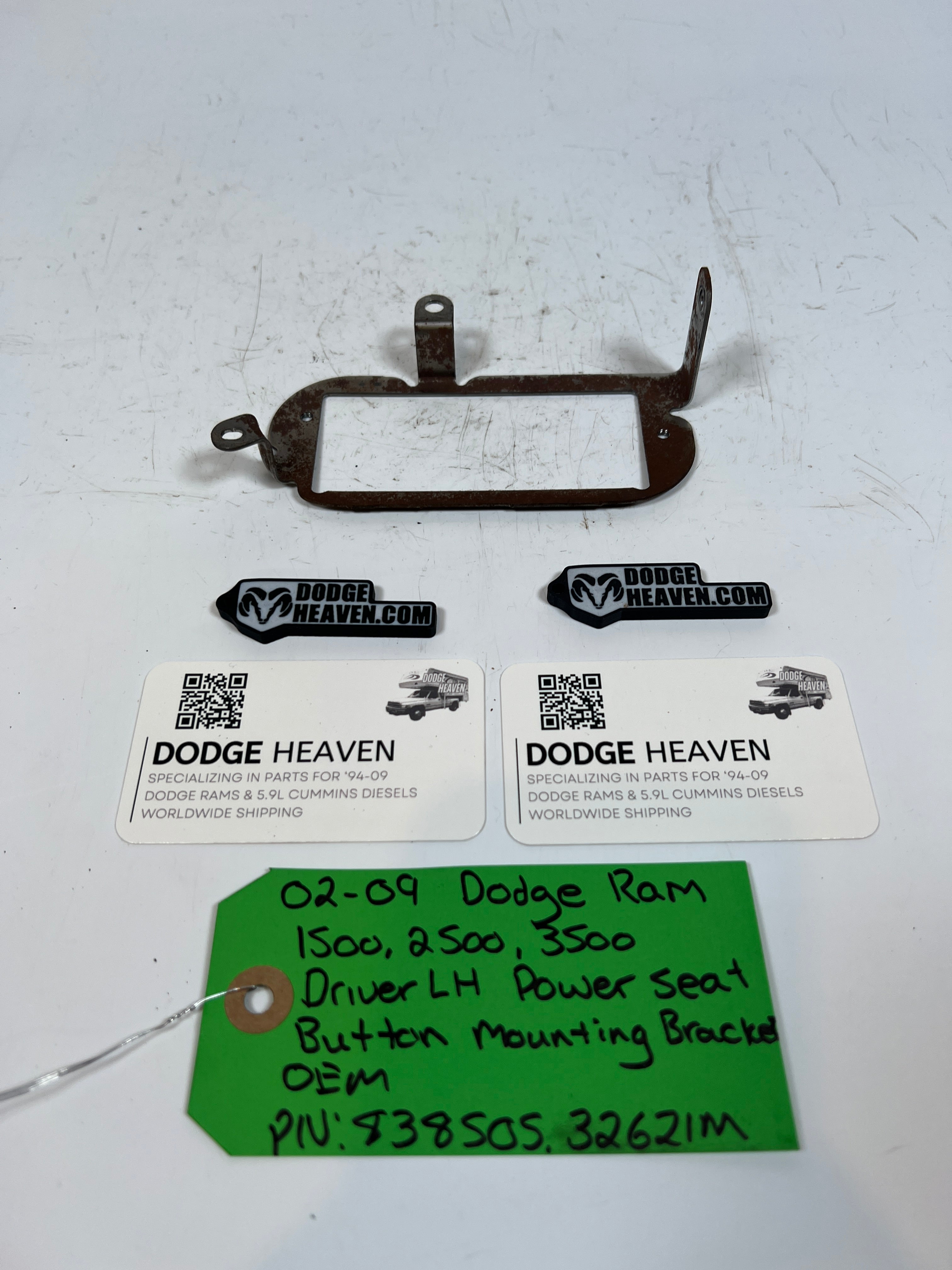 2002-2009 Dodge Ram 1500-3500 Driver LH Power Seat Button Mounting Bracket