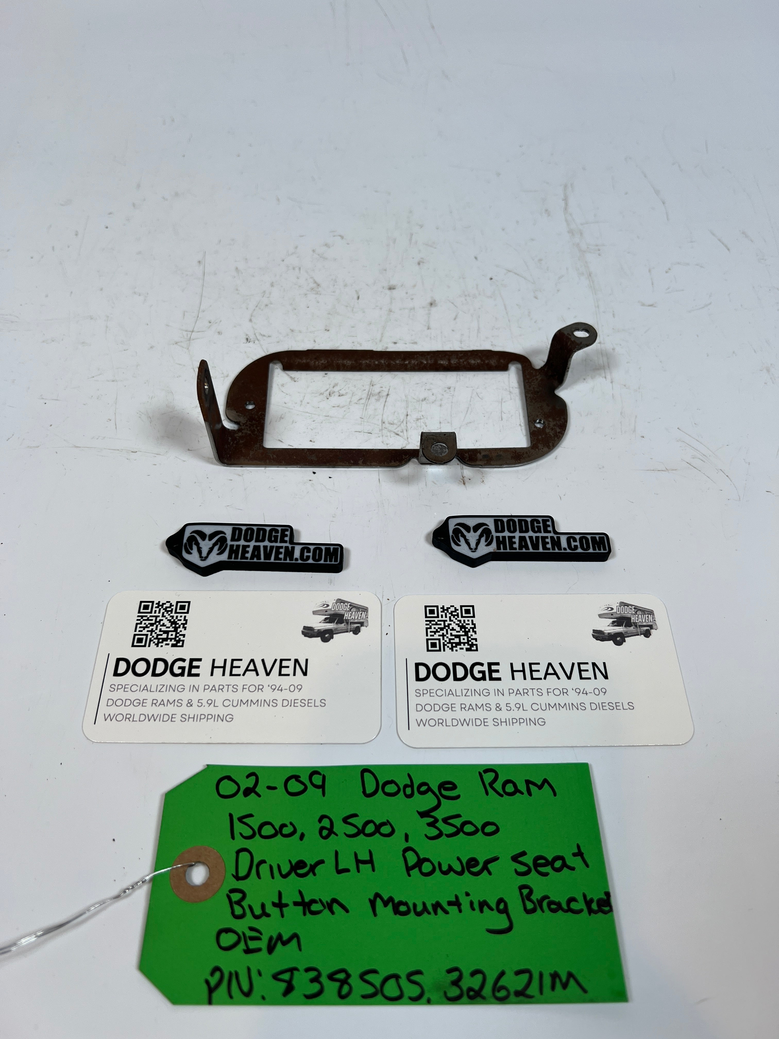 2002-2009 Dodge Ram 1500-3500 Driver LH Power Seat Button Mounting Bracket