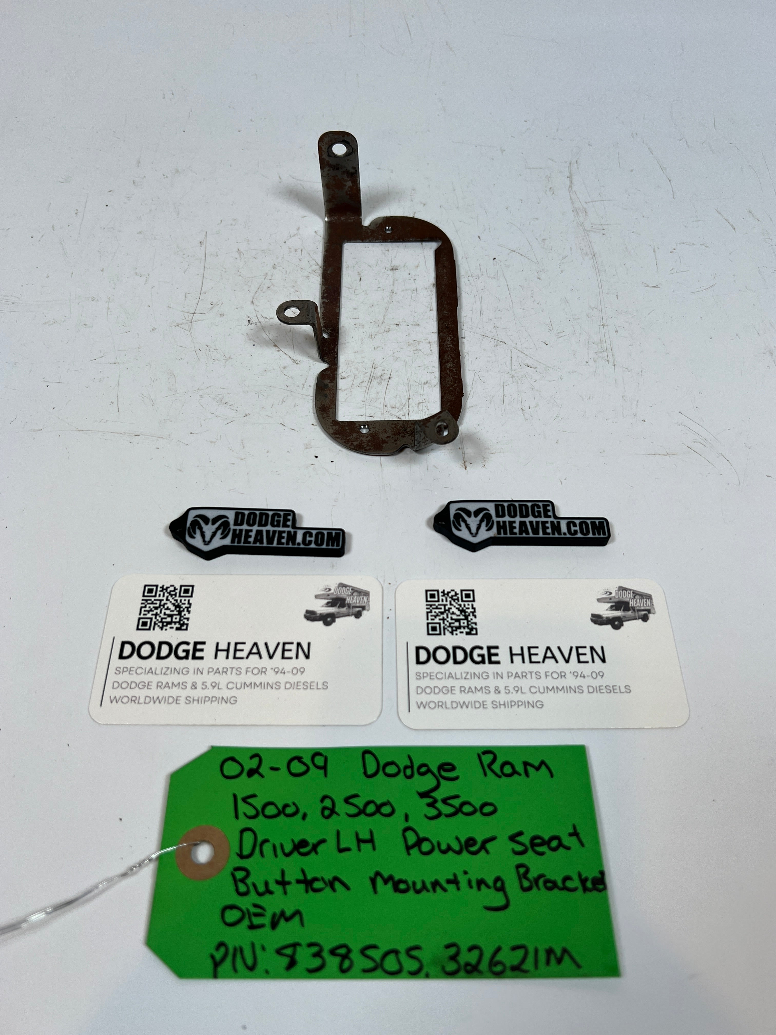 2002-2009 Dodge Ram 1500-3500 Driver LH Power Seat Button Mounting Bracket