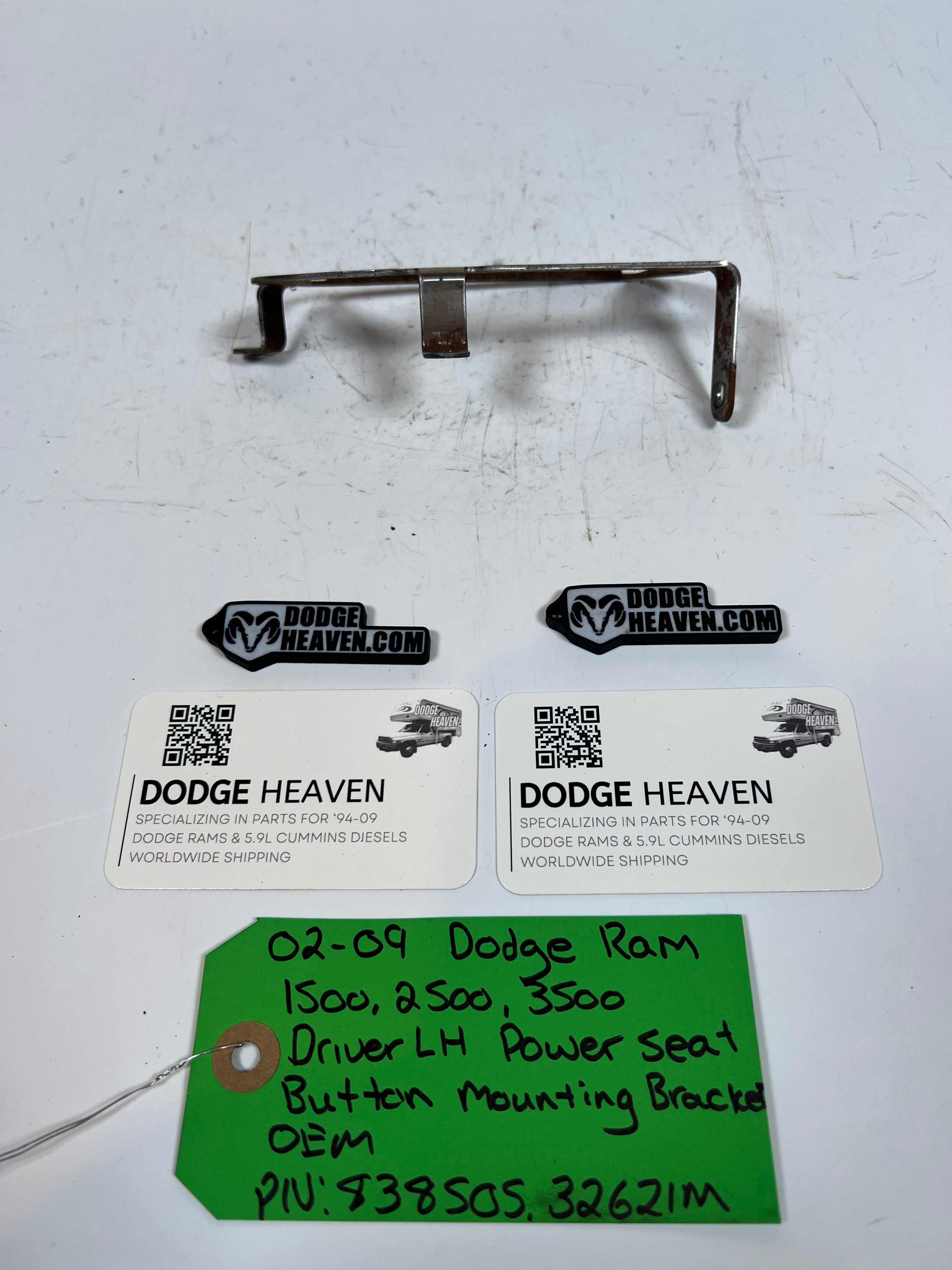 2002-2009 Dodge Ram 1500-3500 Driver LH Power Seat Button Mounting Bracket