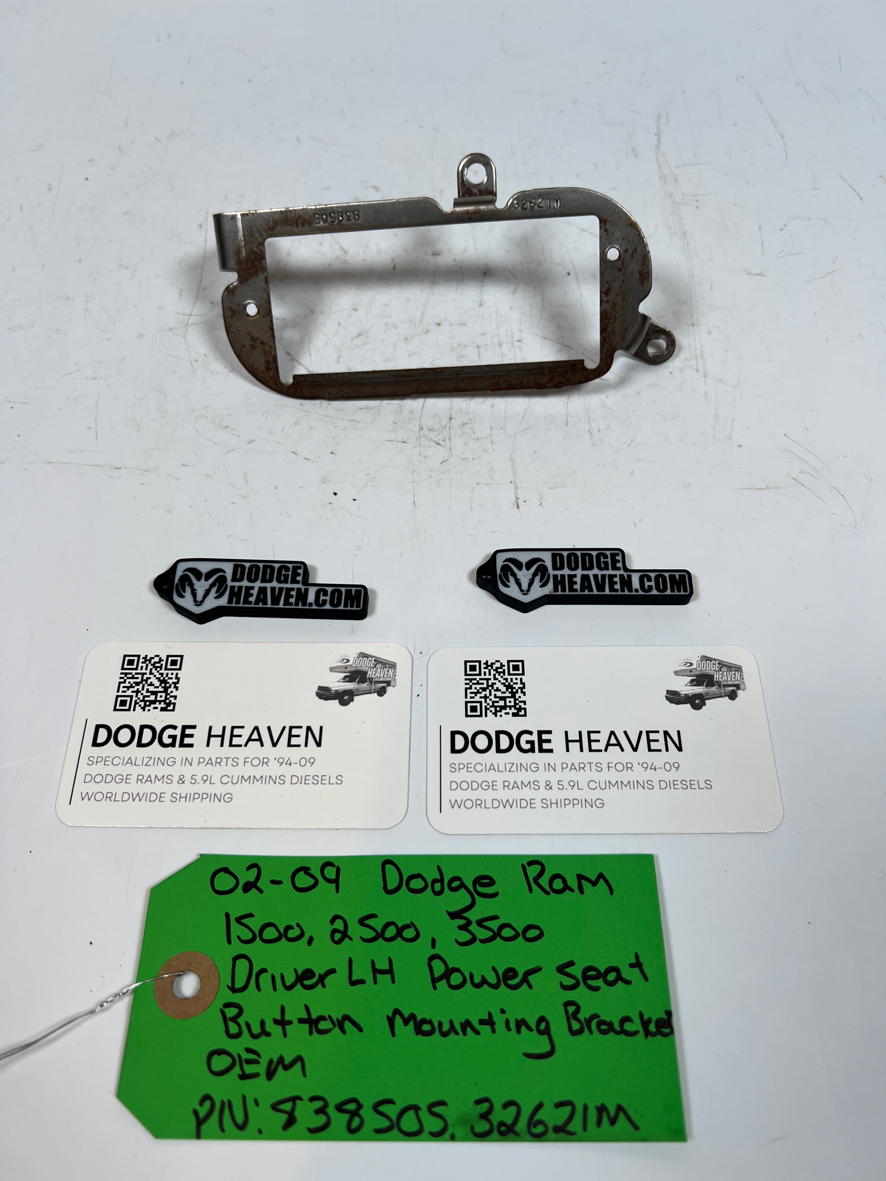 2002-2009 Dodge Ram 1500-3500 Driver LH Power Seat Button Mounting Bracket