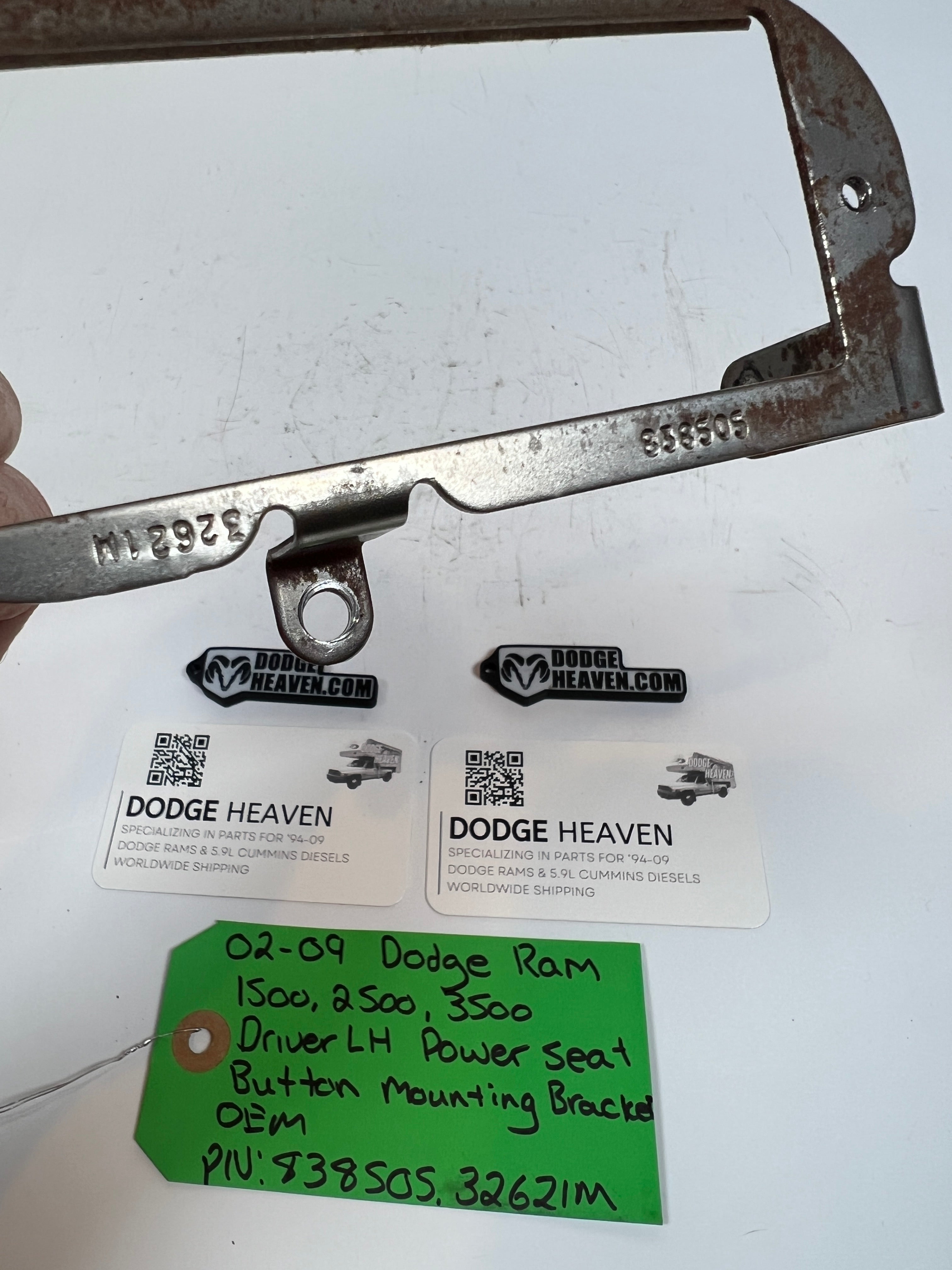 2002-2009 Dodge Ram 1500-3500 Driver LH Power Seat Button Mounting Bracket