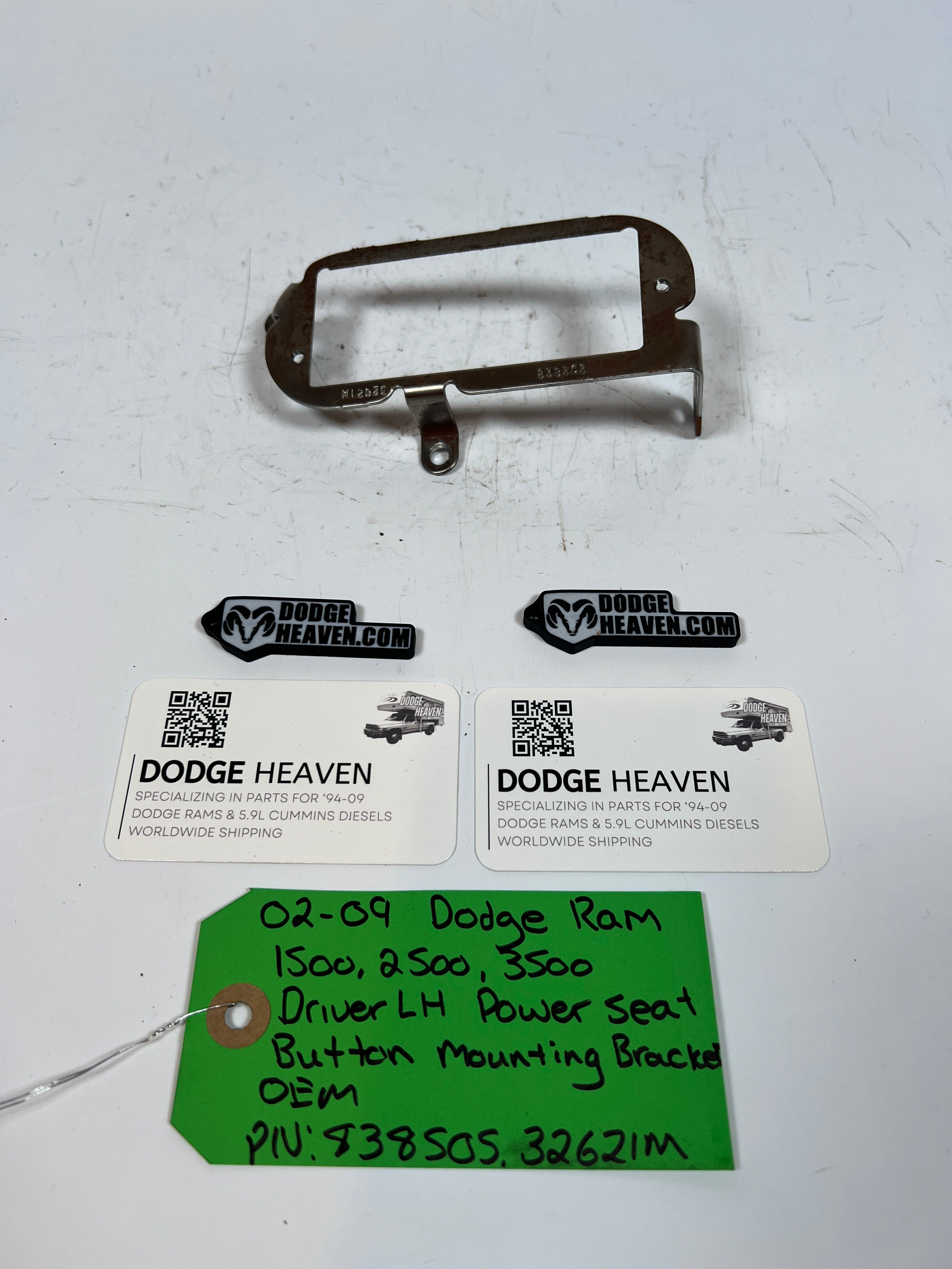 2002-2009 Dodge Ram 1500-3500 Driver LH Power Seat Button Mounting Bracket