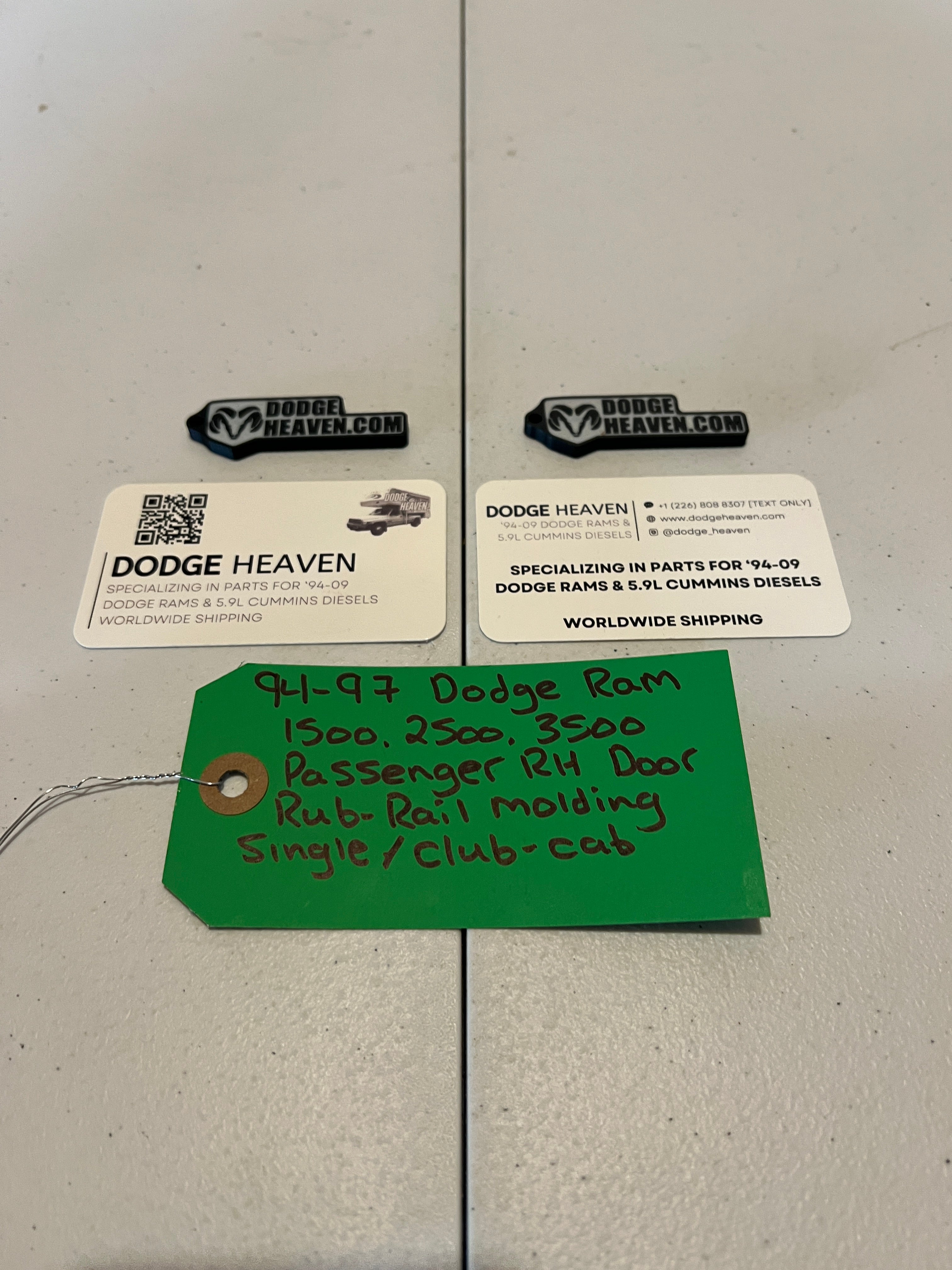 1994-1997 Dodge Ram 1500-3500 Passenger Door Rub Rail Molding Single / Club Cab