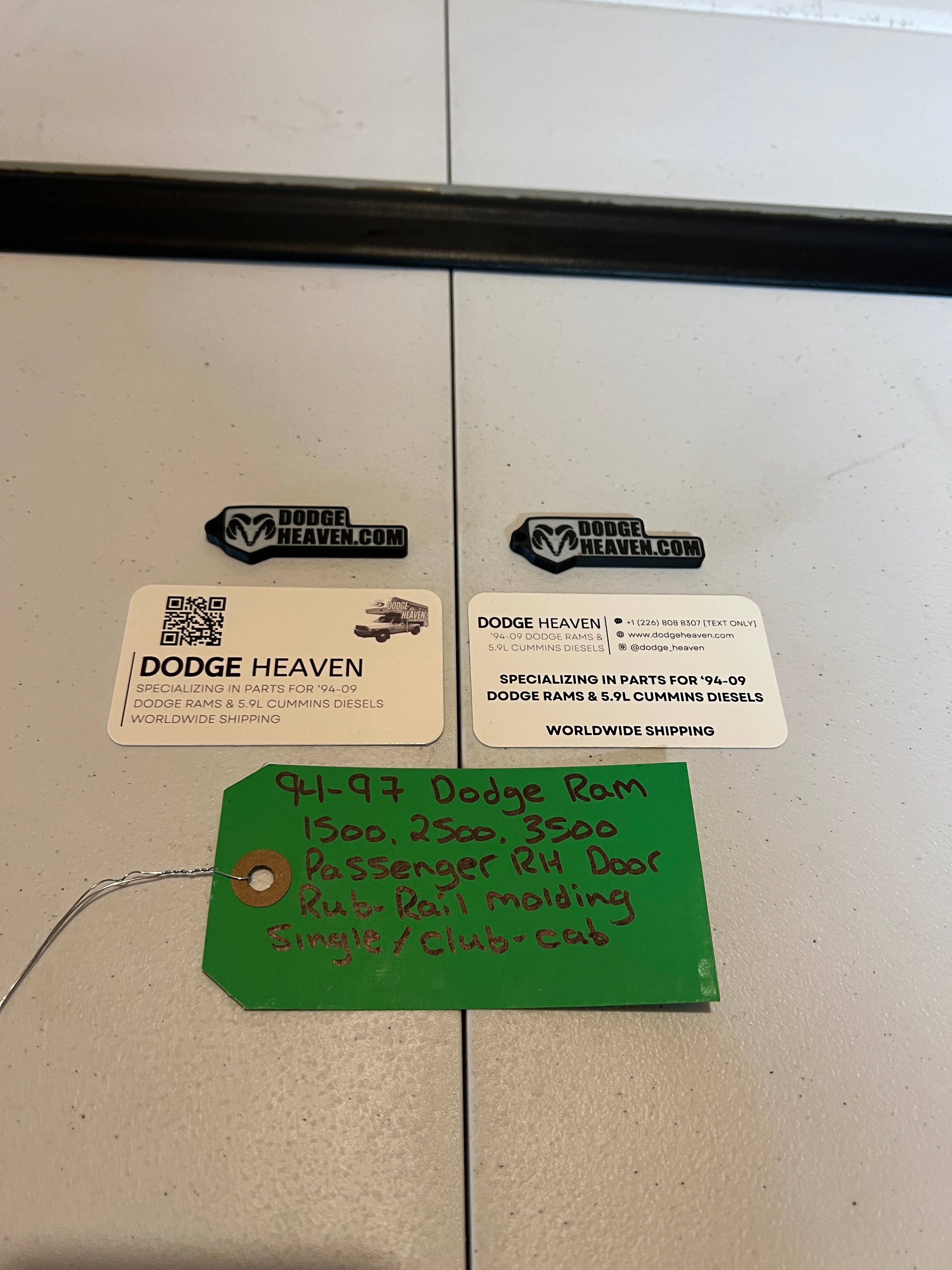 1994-1997 Dodge Ram 1500-3500 Passenger Door Rub Rail Molding Single / Club Cab