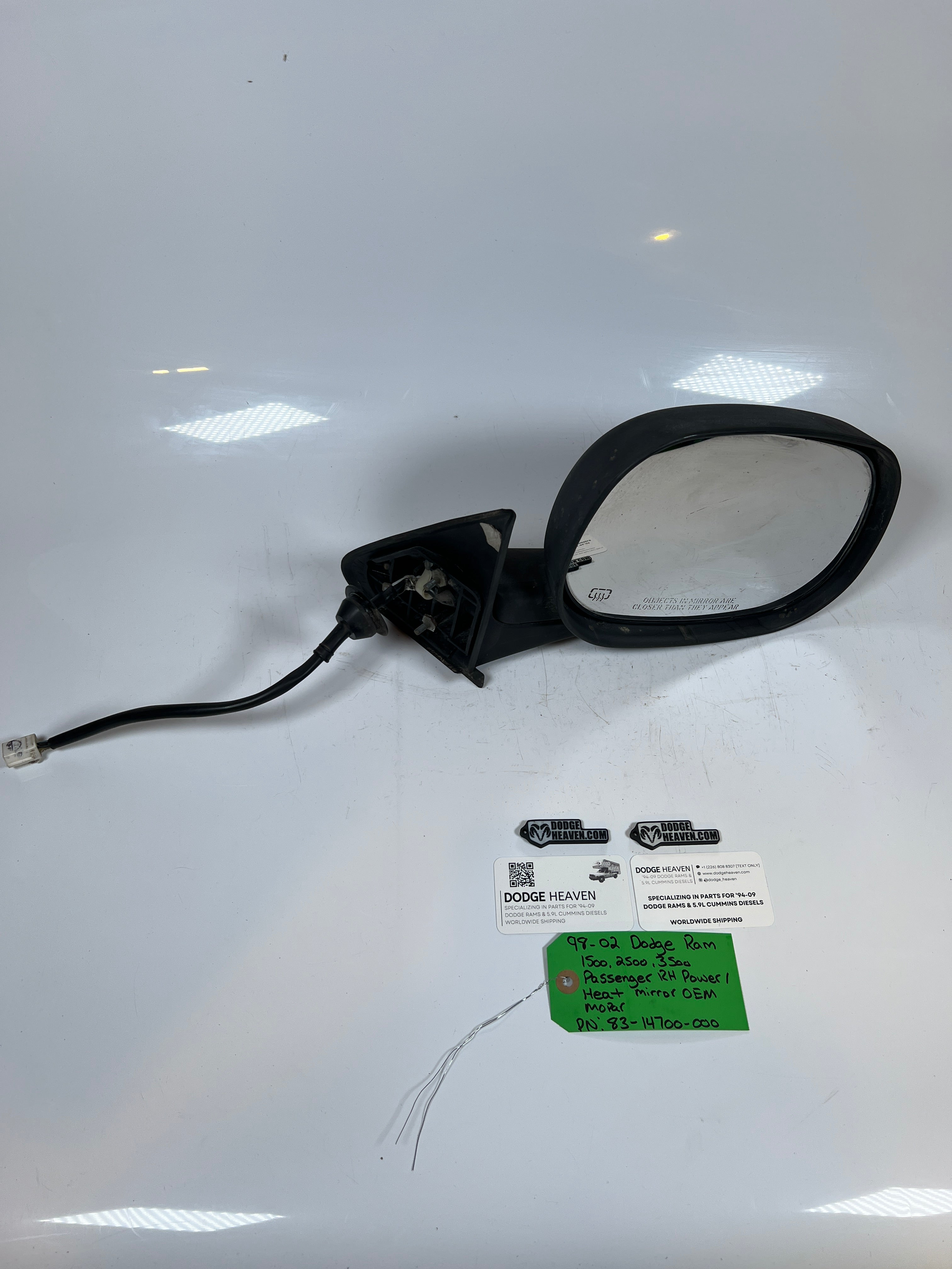 1998-2002 Dodge Ram 1500-3500 Passenger Folding Power / Heated Mirror