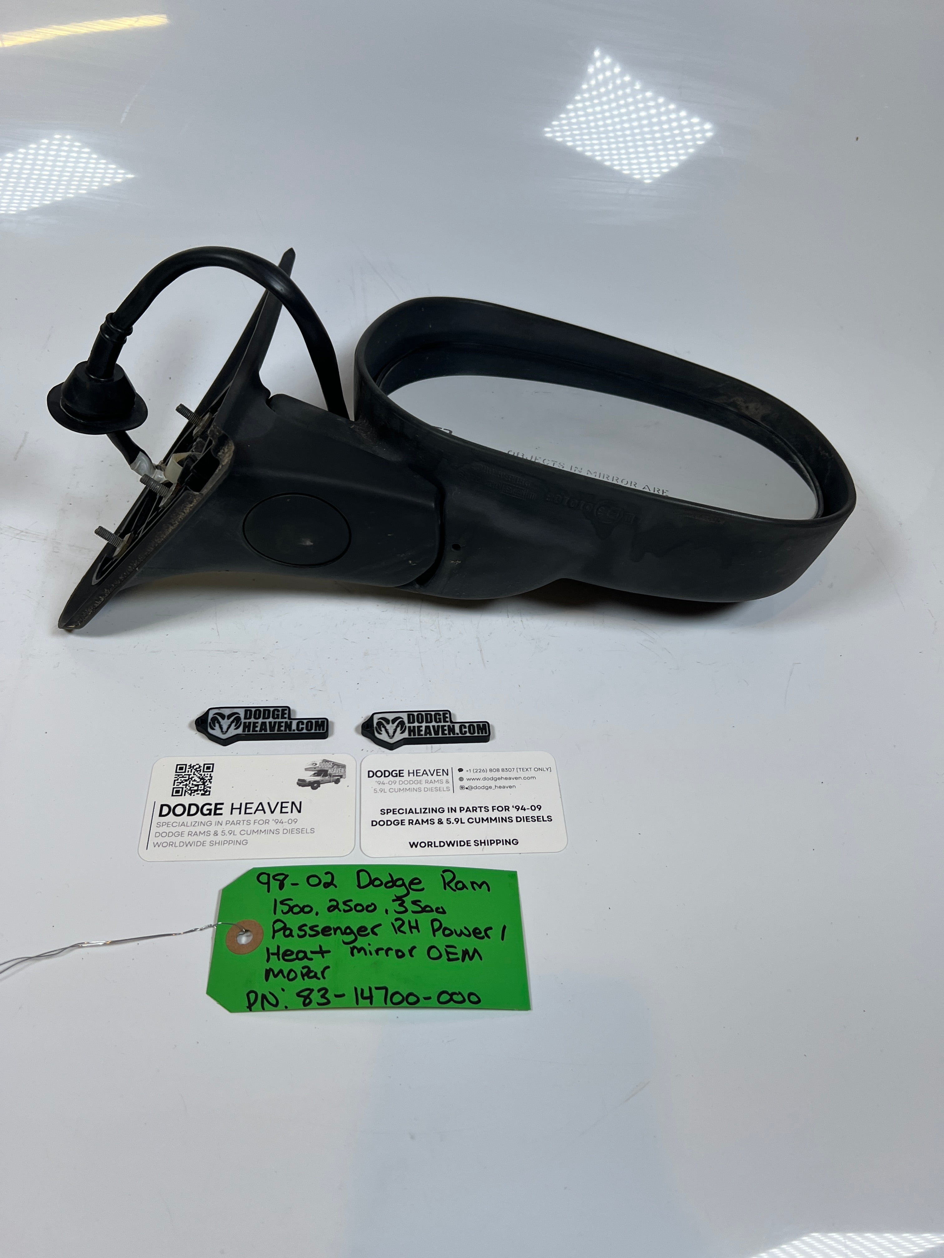 1998-2002 Dodge Ram 1500-3500 Passenger Folding Power / Heated Mirror