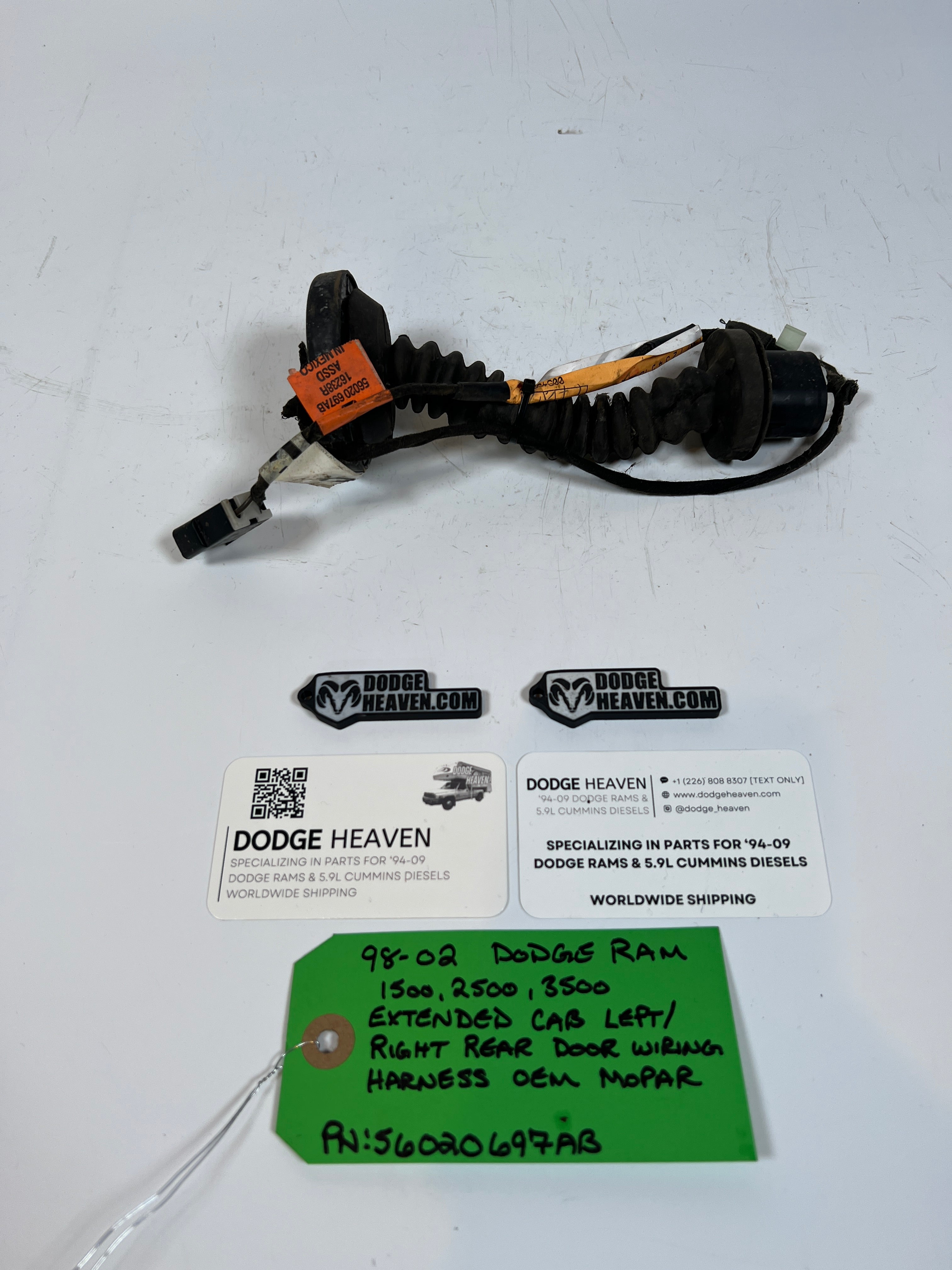 1998-2002 Dodge Ram 1500-3500 EXT Cab Rear Door Wiring Harness