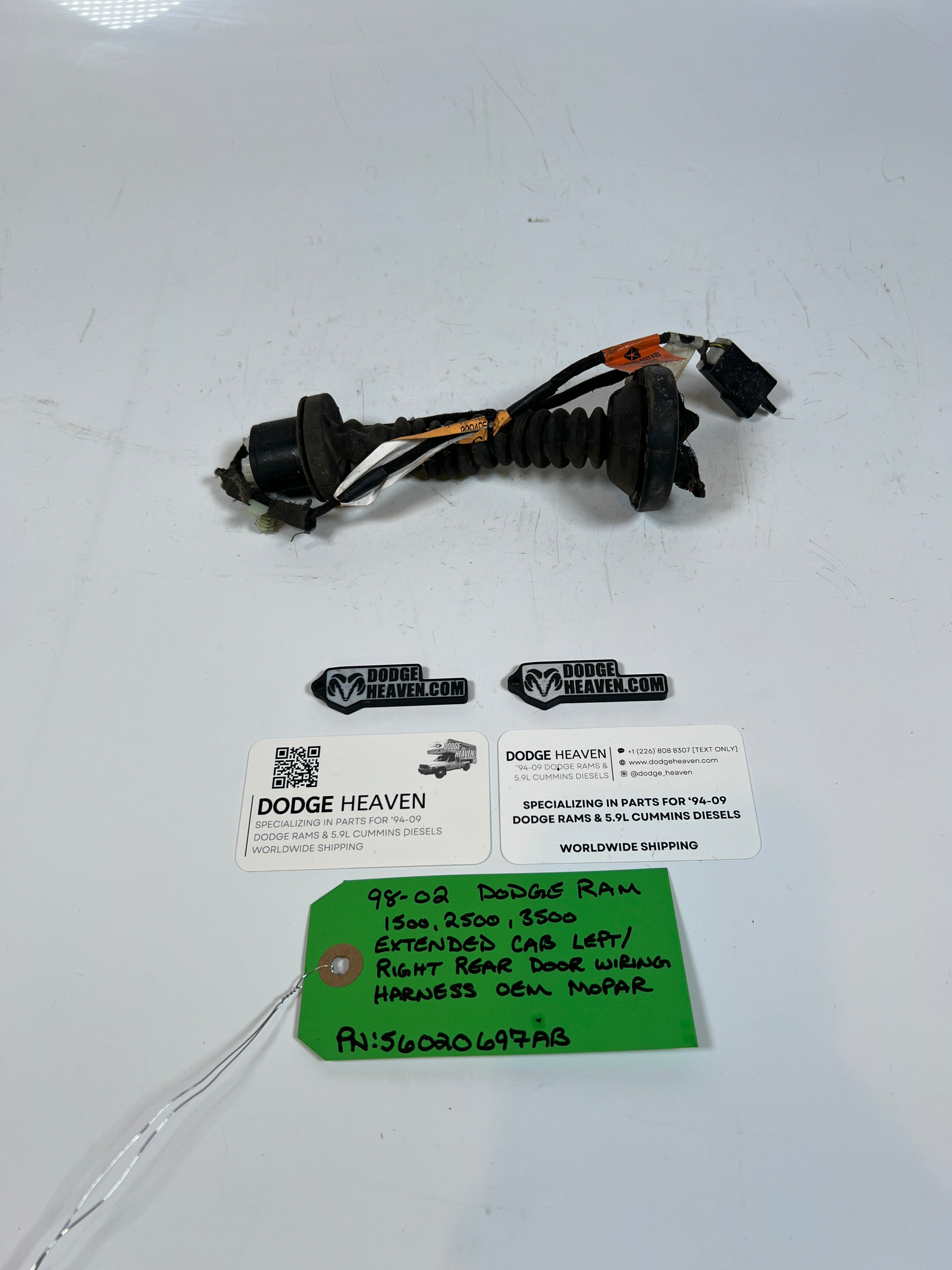 1998-2002 Dodge Ram 1500-3500 EXT Cab Rear Door Wiring Harness