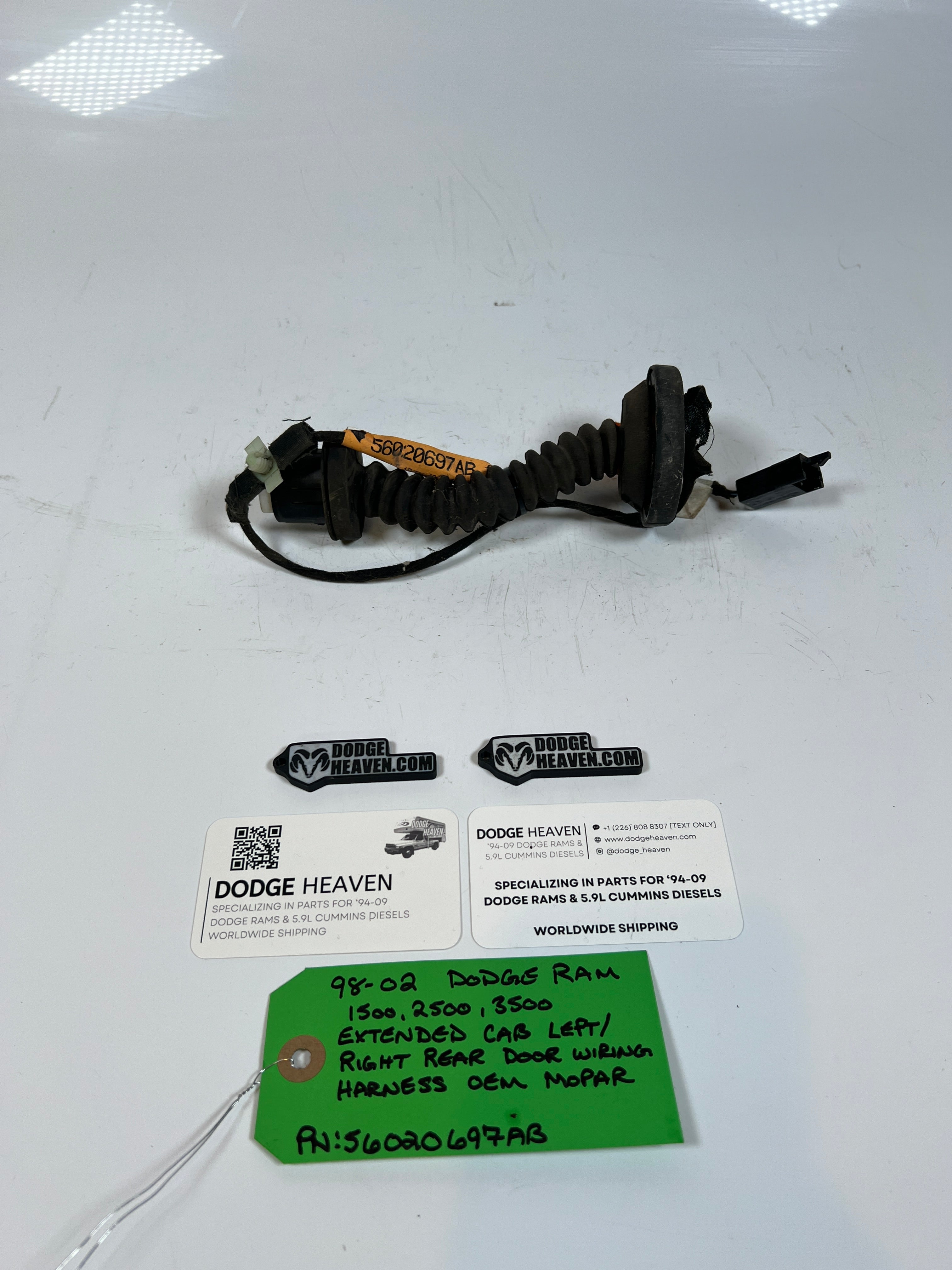 1998-2002 Dodge Ram 1500-3500 EXT Cab Rear Door Wiring Harness