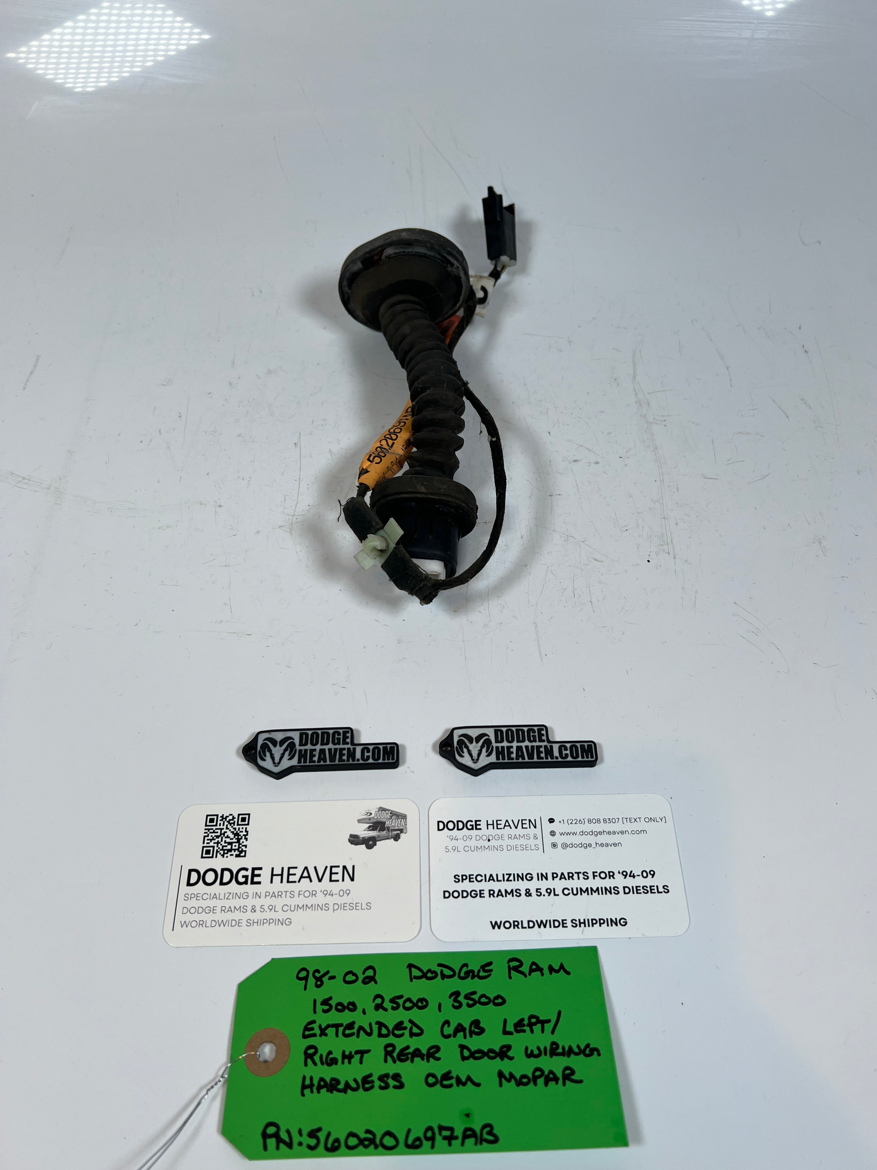 1998-2002 Dodge Ram 1500-3500 EXT Cab Rear Door Wiring Harness