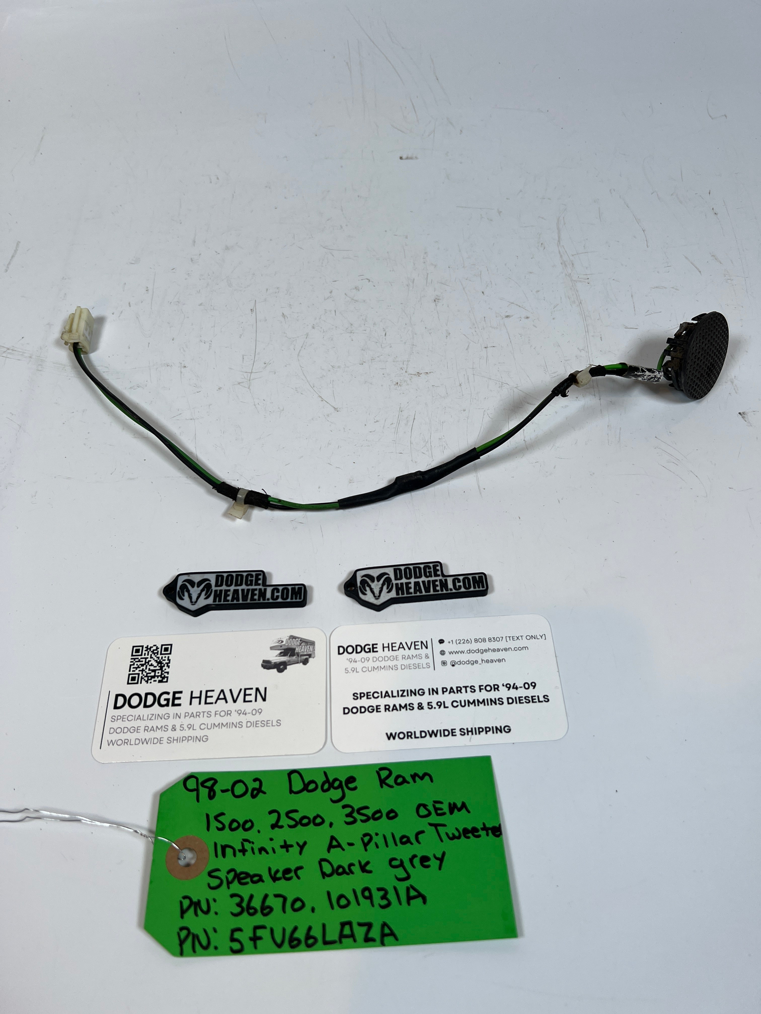 1998-2002 Dodge ram 1500 2500 3500 Infinity A-Pillar Tweeter Speaker