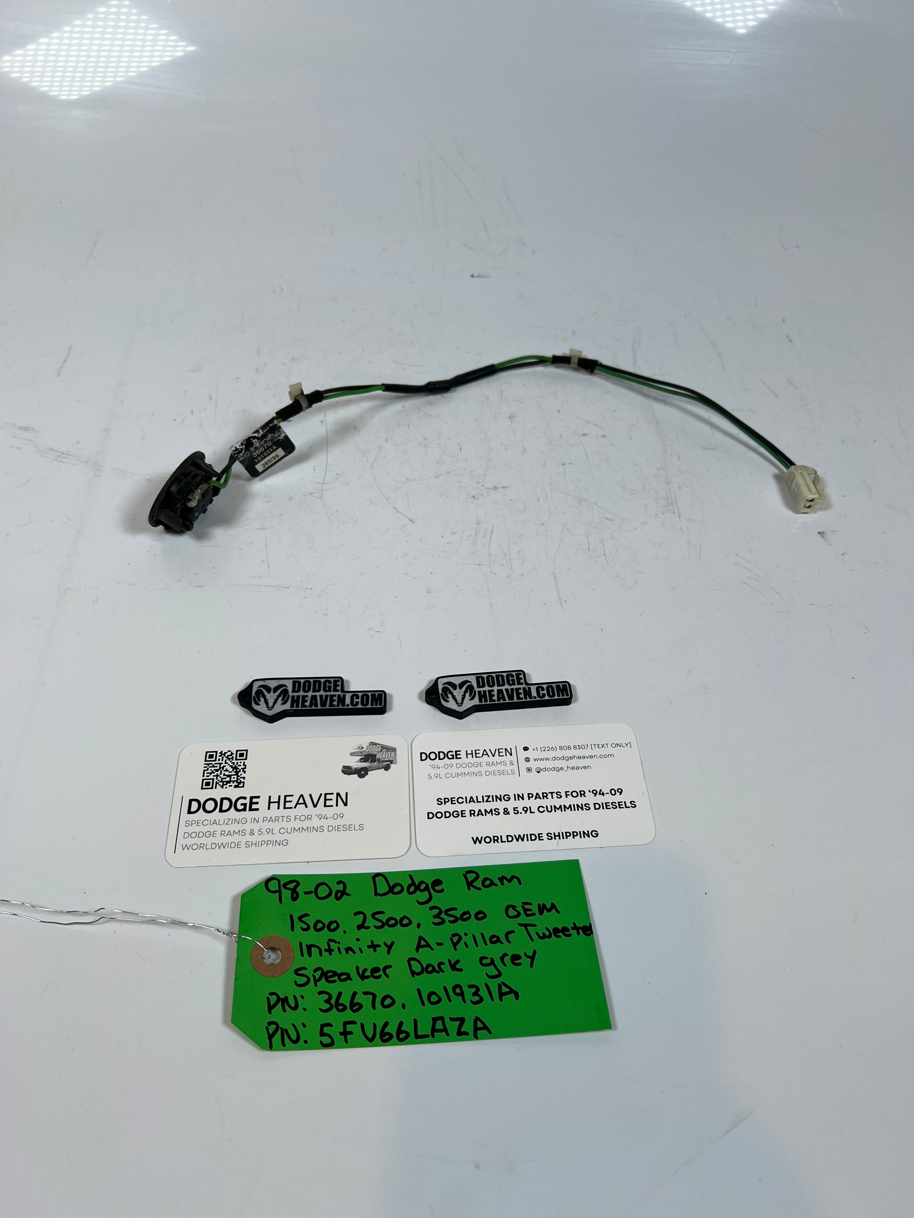 1998-2002 Dodge ram 1500 2500 3500 Infinity A-Pillar Tweeter Speaker