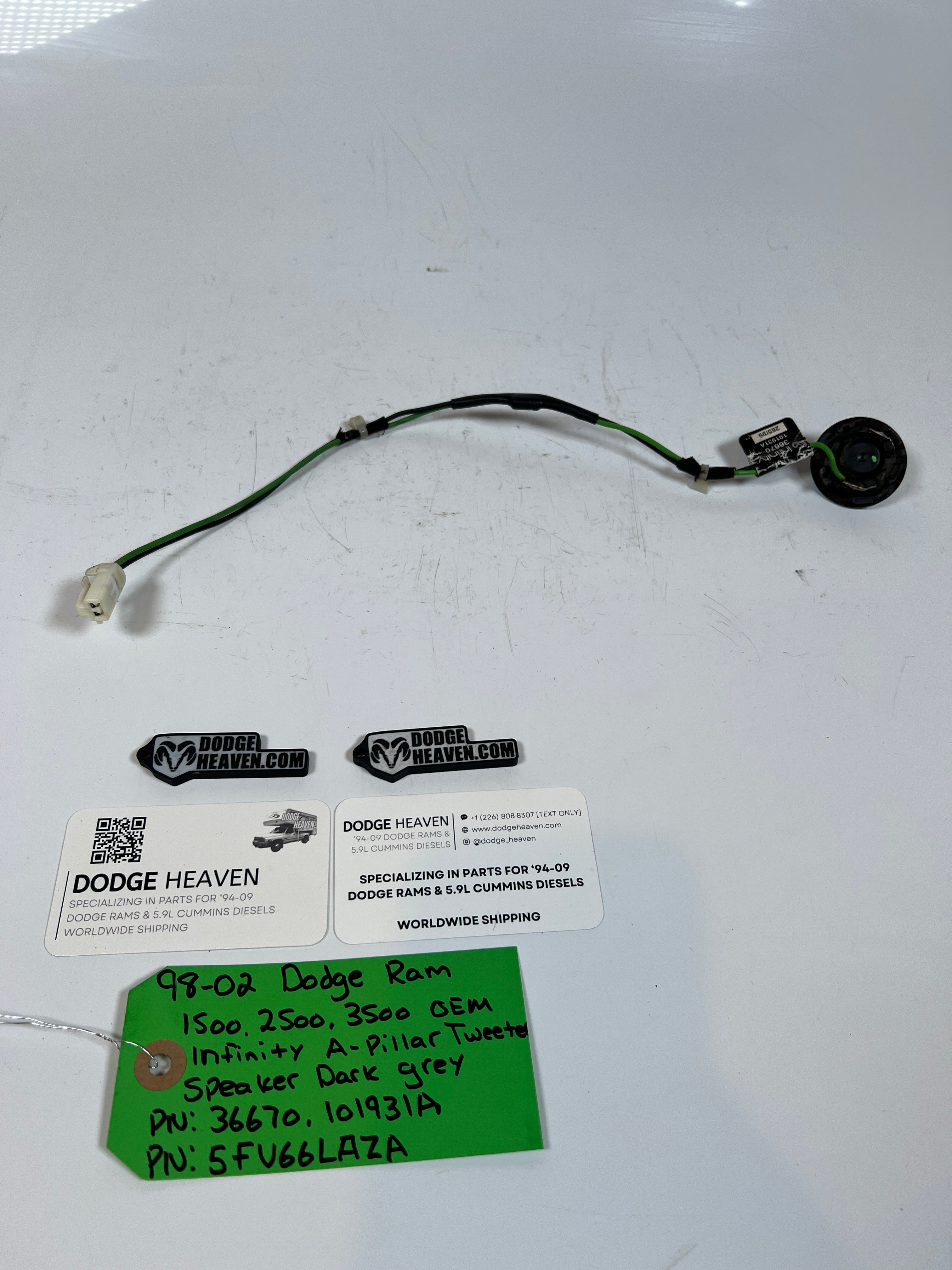 1998-2002 Dodge ram 1500 2500 3500 Infinity A-Pillar Tweeter Speaker