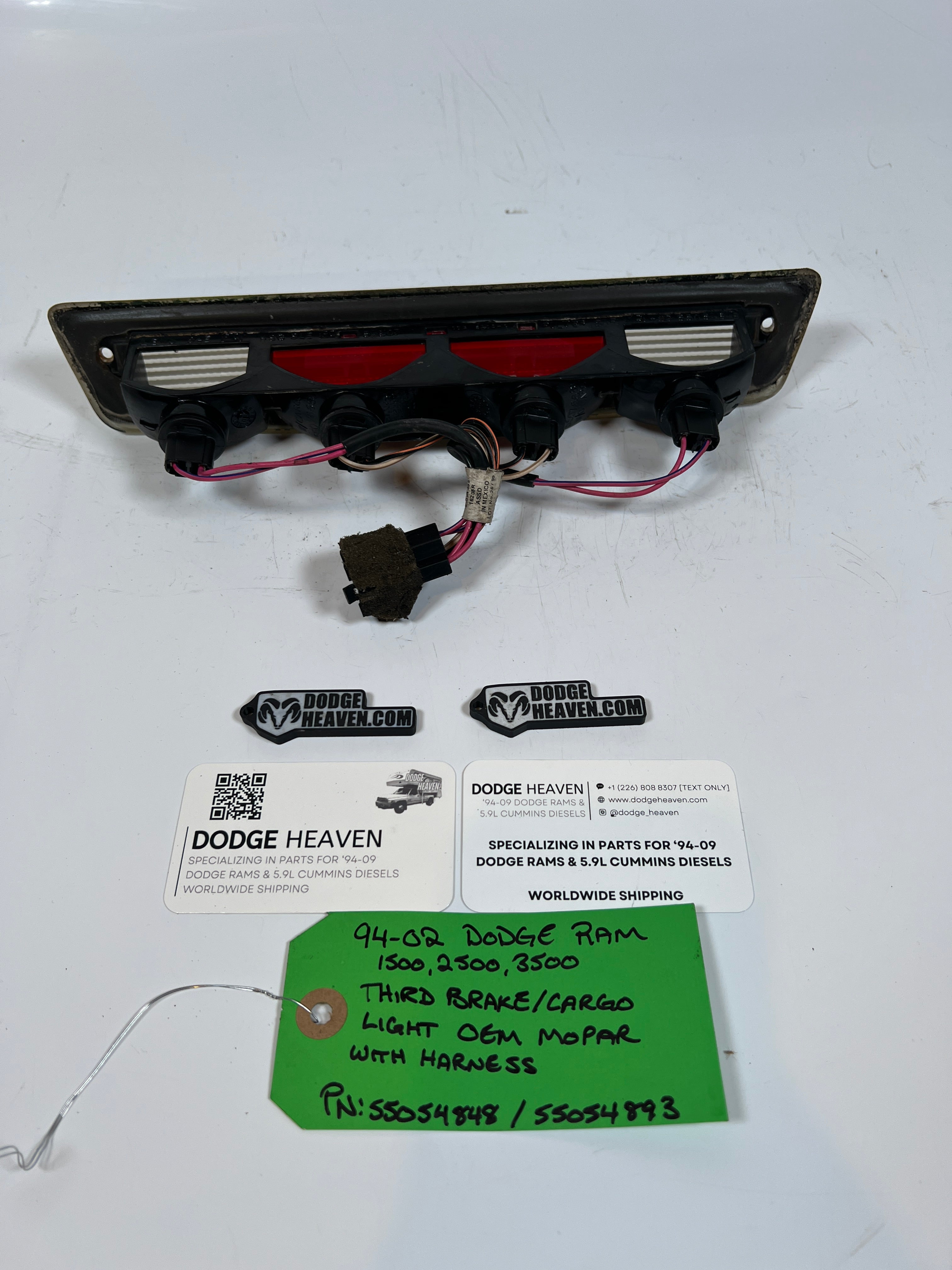 1994-2002 Dodge Ram 1500-3500 Third Brake Light With Wire Harness