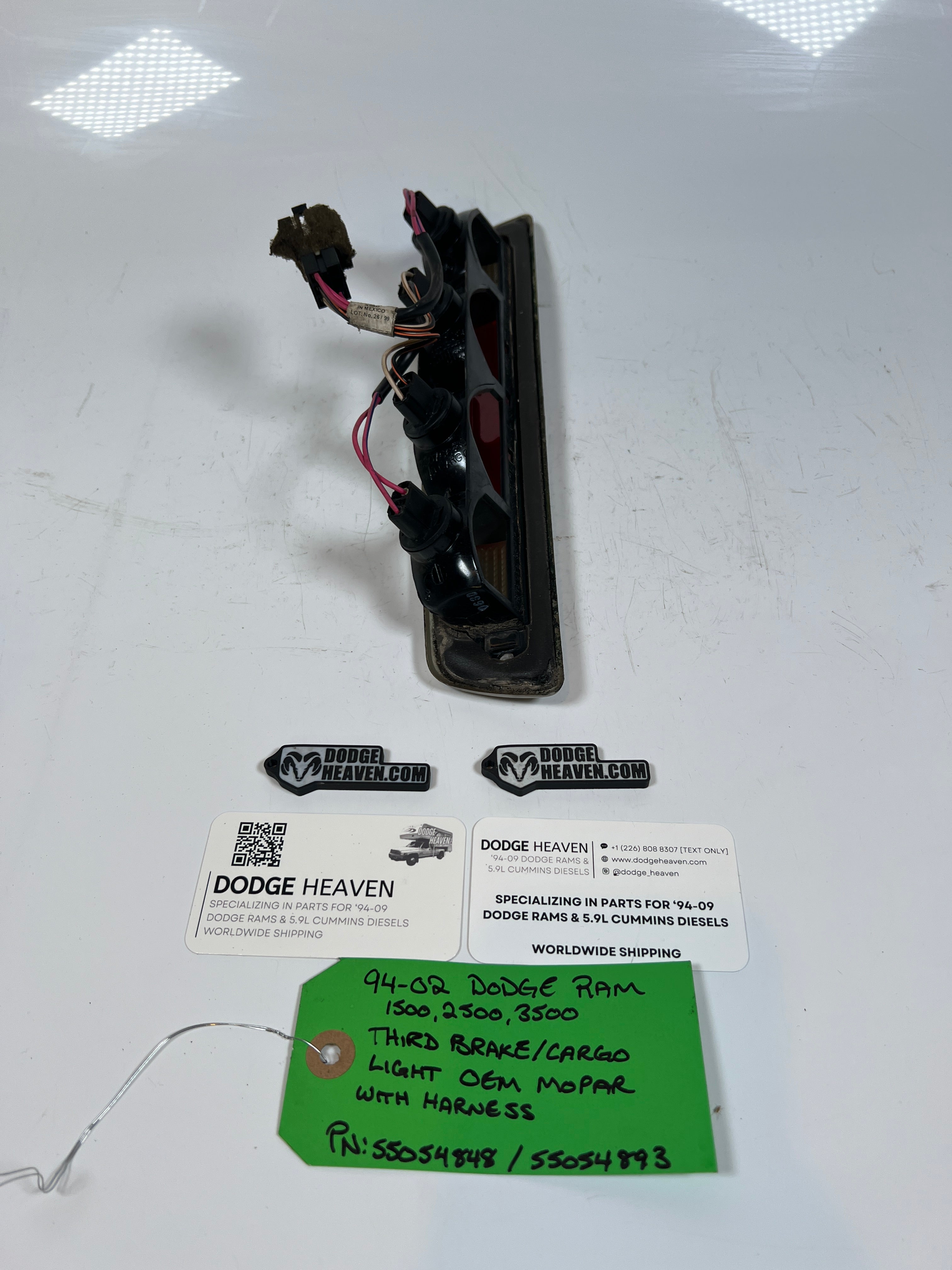 1994-2002 Dodge Ram 1500-3500 Third Brake Light With Wire Harness